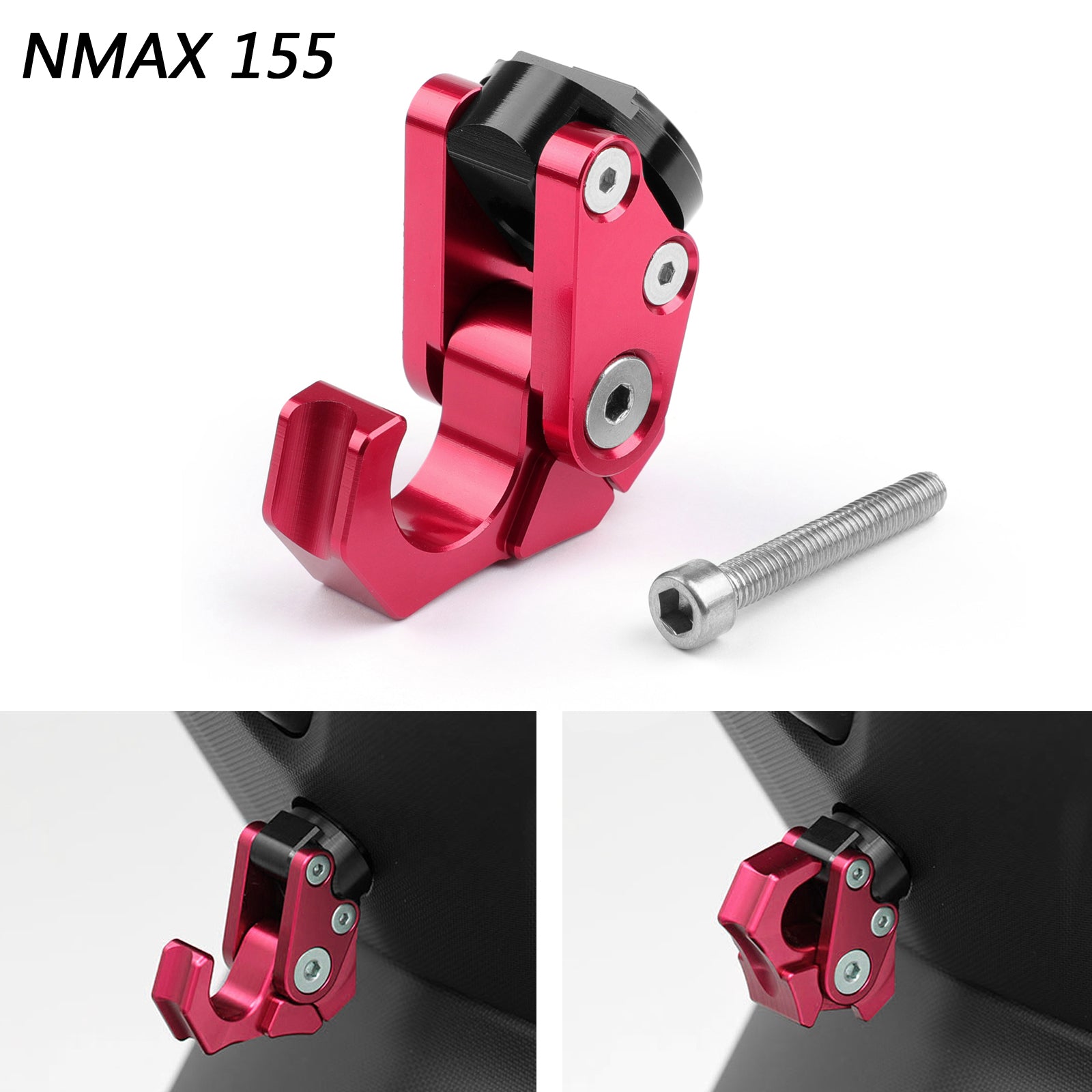 Gancio del supporto per elmetto di trasporto in lega di alluminio CNC per Yamaha Nmax 155 Generico