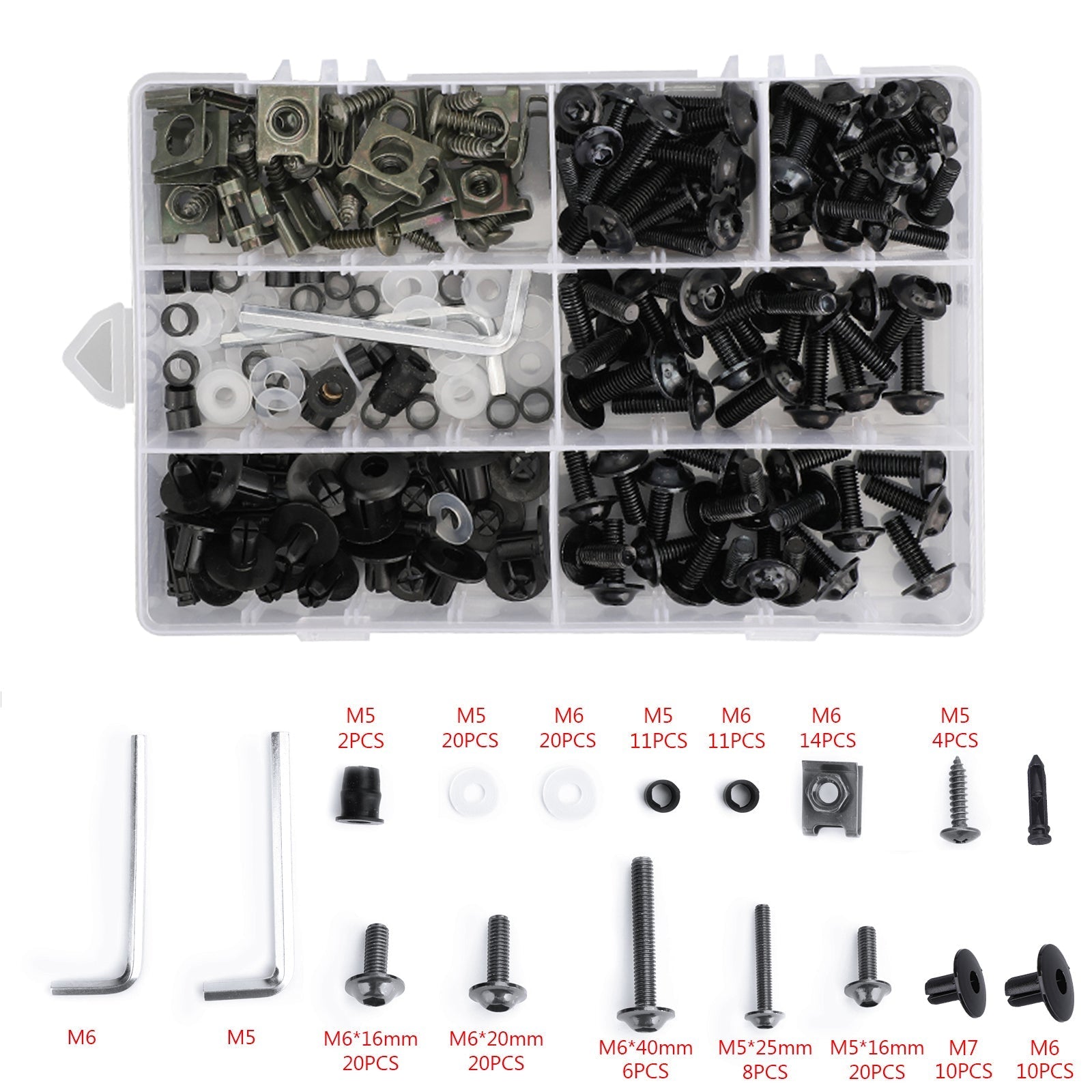 Kit complet de carénage boulons vis carrosserie pour Yamaha YZF R6 R1 R3 R25 FZ07 FZ09 générique