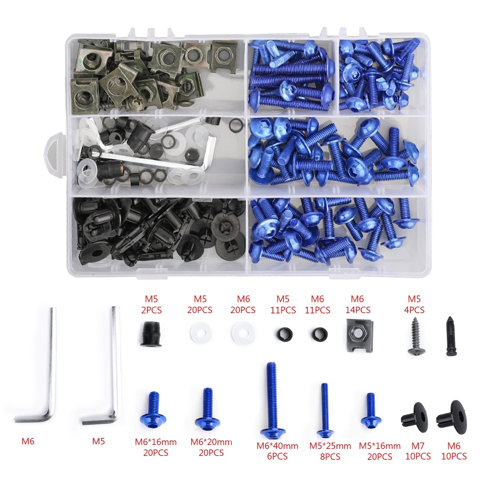 Kit complet de carénage boulons vis carrosserie pour Yamaha YZF R6 R1 R3 R25 FZ07 FZ09 générique