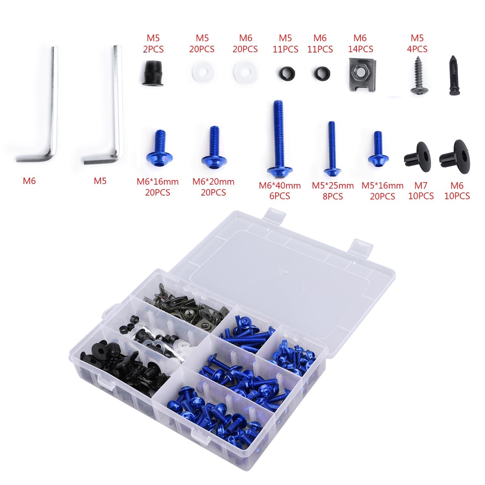 Kit complet de carénage boulons vis carrosserie pour Yamaha YZF R6 R1 R3 R25 FZ07 FZ09 générique