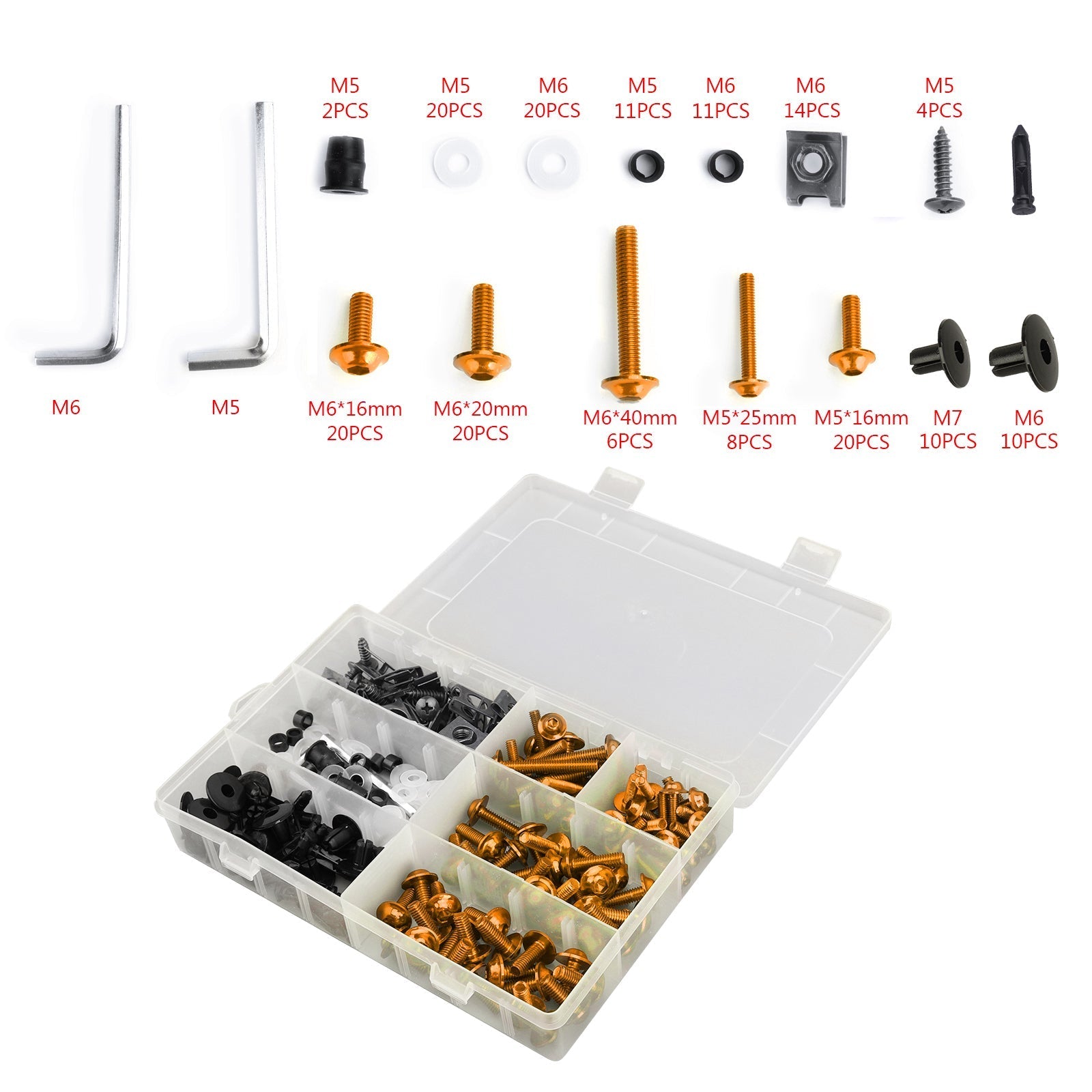 Kit complet de carénage boulons vis carrosserie pour Yamaha YZF R6 R1 R3 R25 FZ07 FZ09 générique