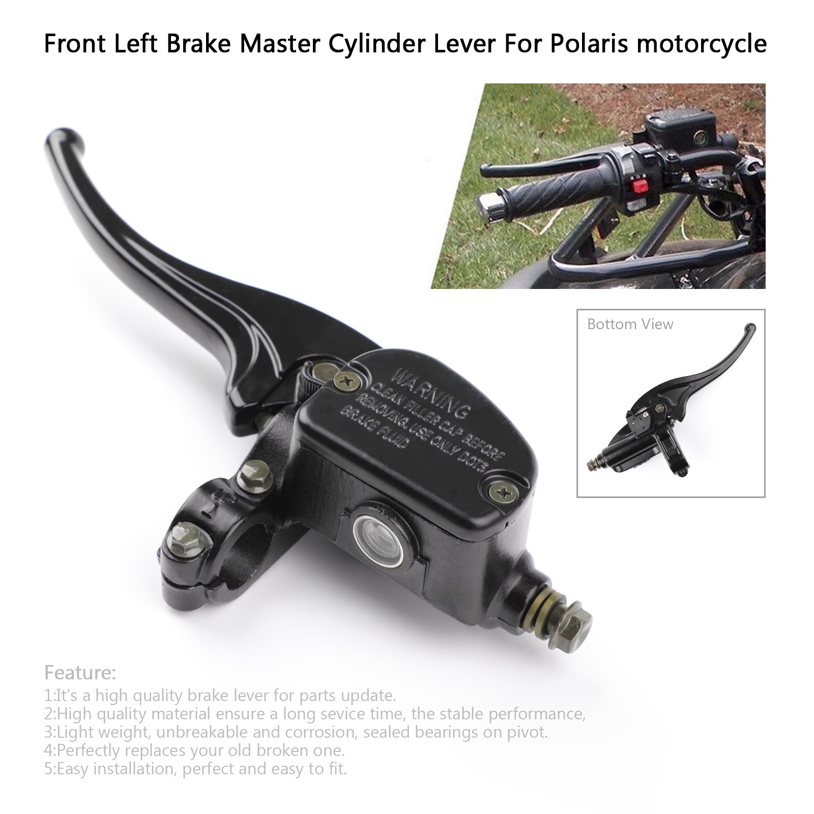 Cilindro maestro de freno delantero izquierdo de 22 mm para Polaris Sportsman 400 500 600 700 800 genérico