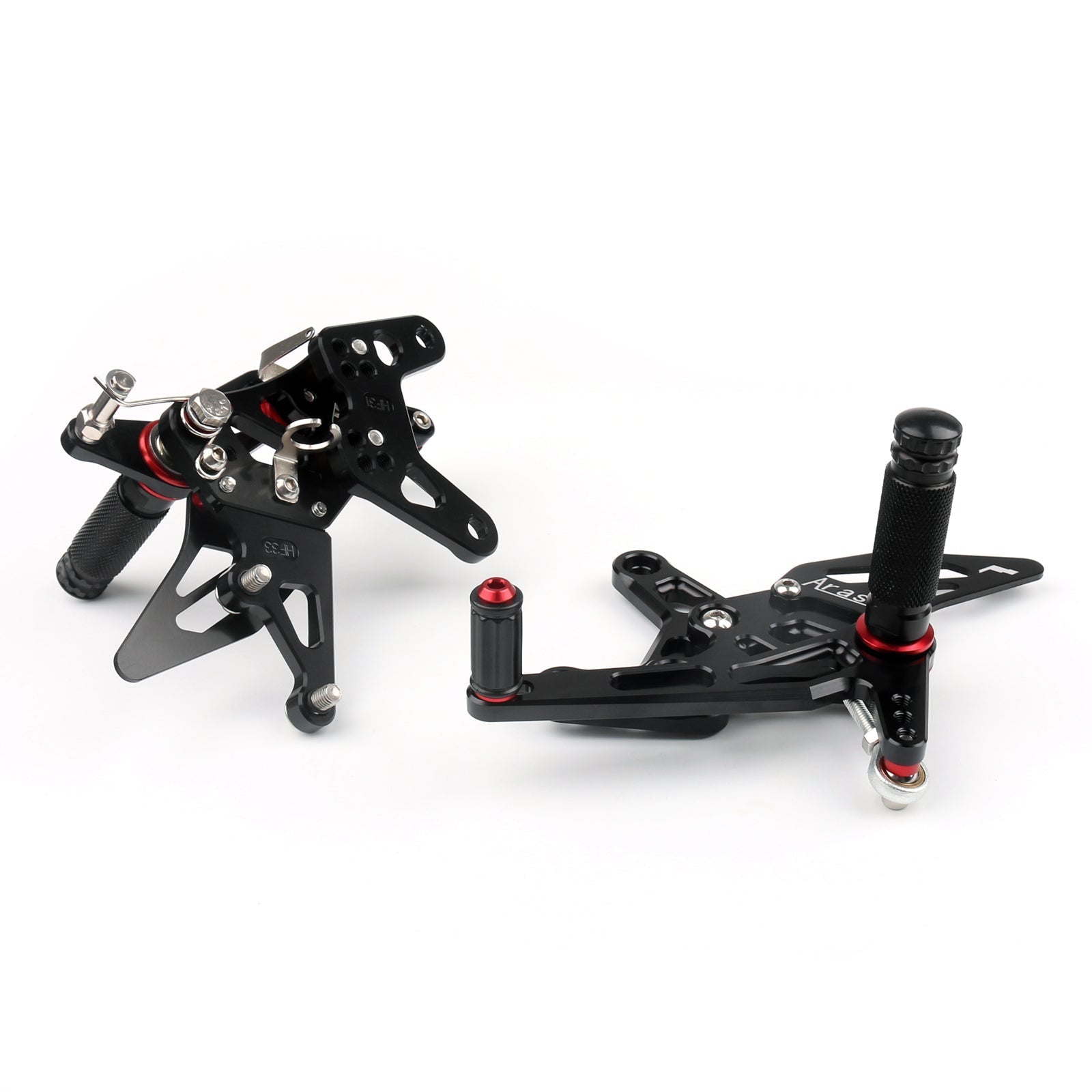 Commandes reculées Jeu de repose-pieds pour Kawasaki ZX6R ZX 6R 2007-2008 Noir Générique