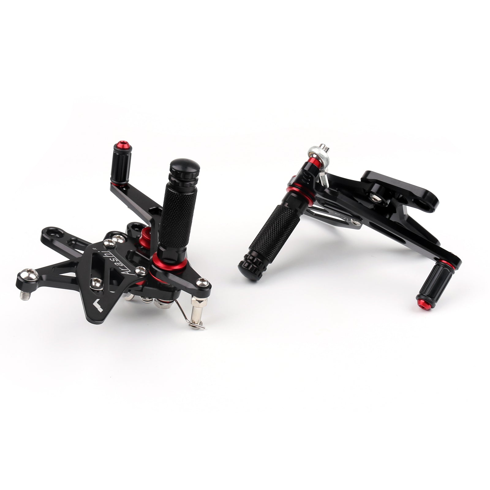 Commandes reculées Jeu de repose-pieds pour Kawasaki ZX6R ZX 6R 2007-2008 Noir Générique