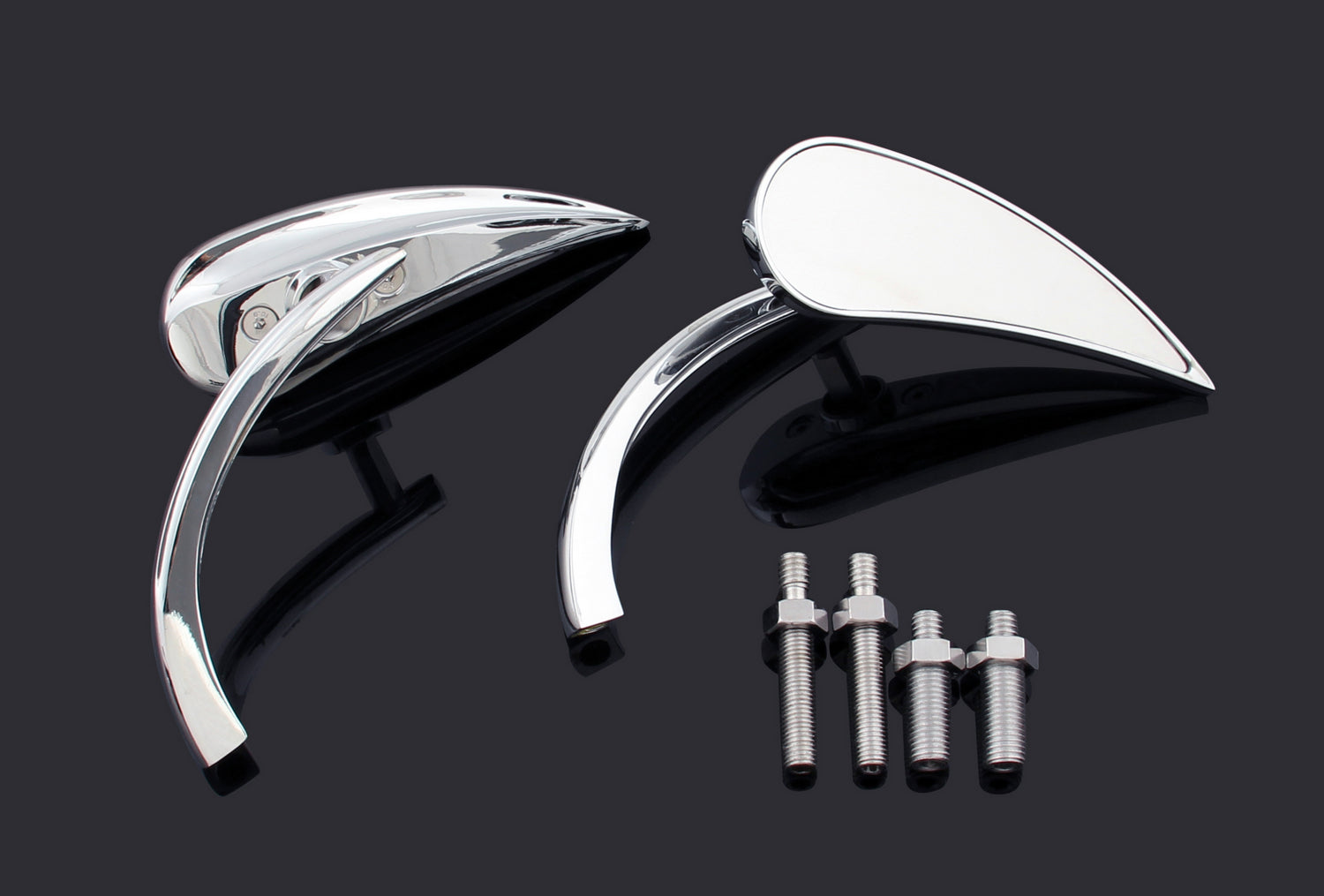 Rétroviseurs Teardrop Chrome Fit Honda Suzuki Kawasaki Victory Harley Generic