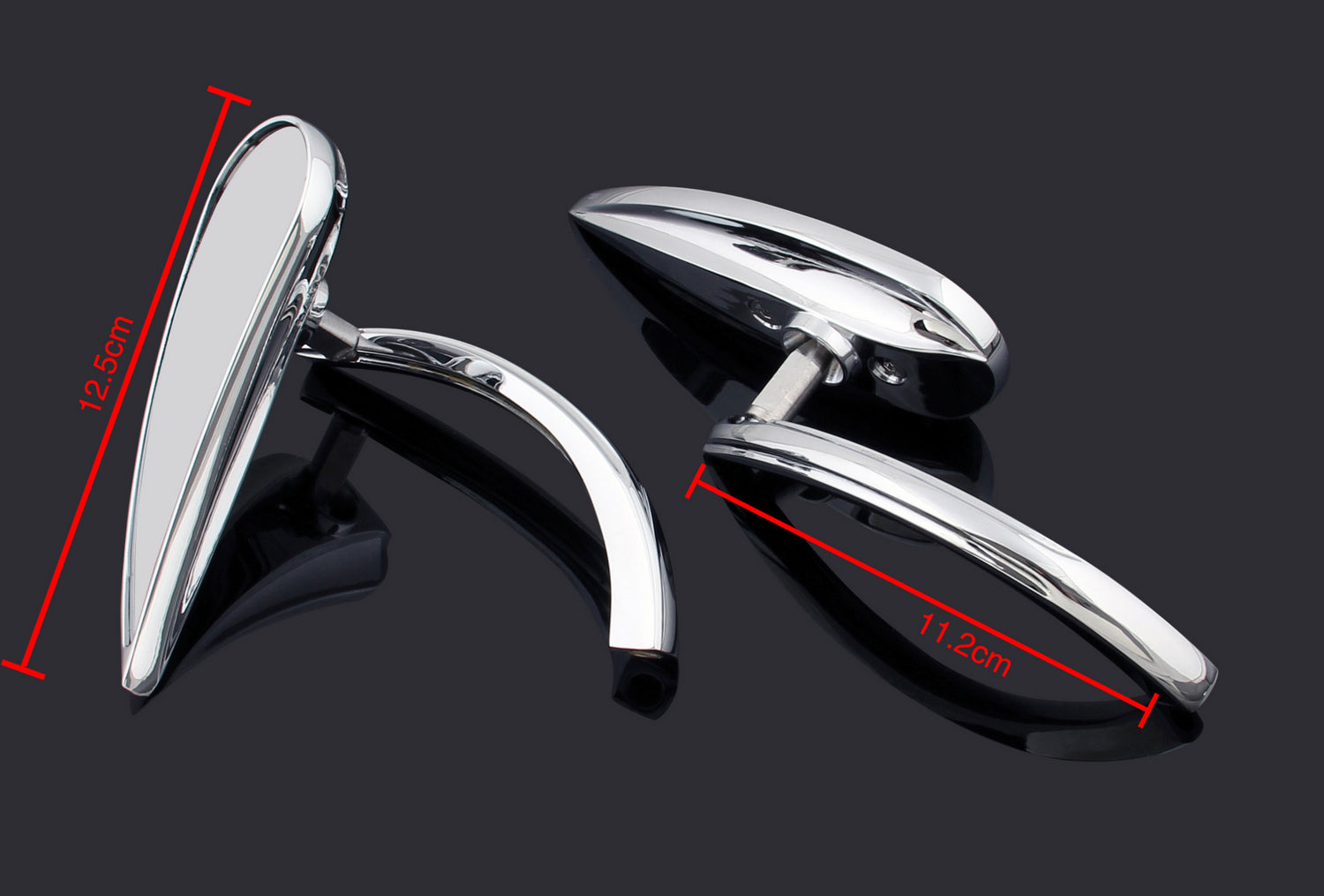 Rétroviseurs Teardrop Chrome Fit Honda Suzuki Kawasaki Victory Harley Generic