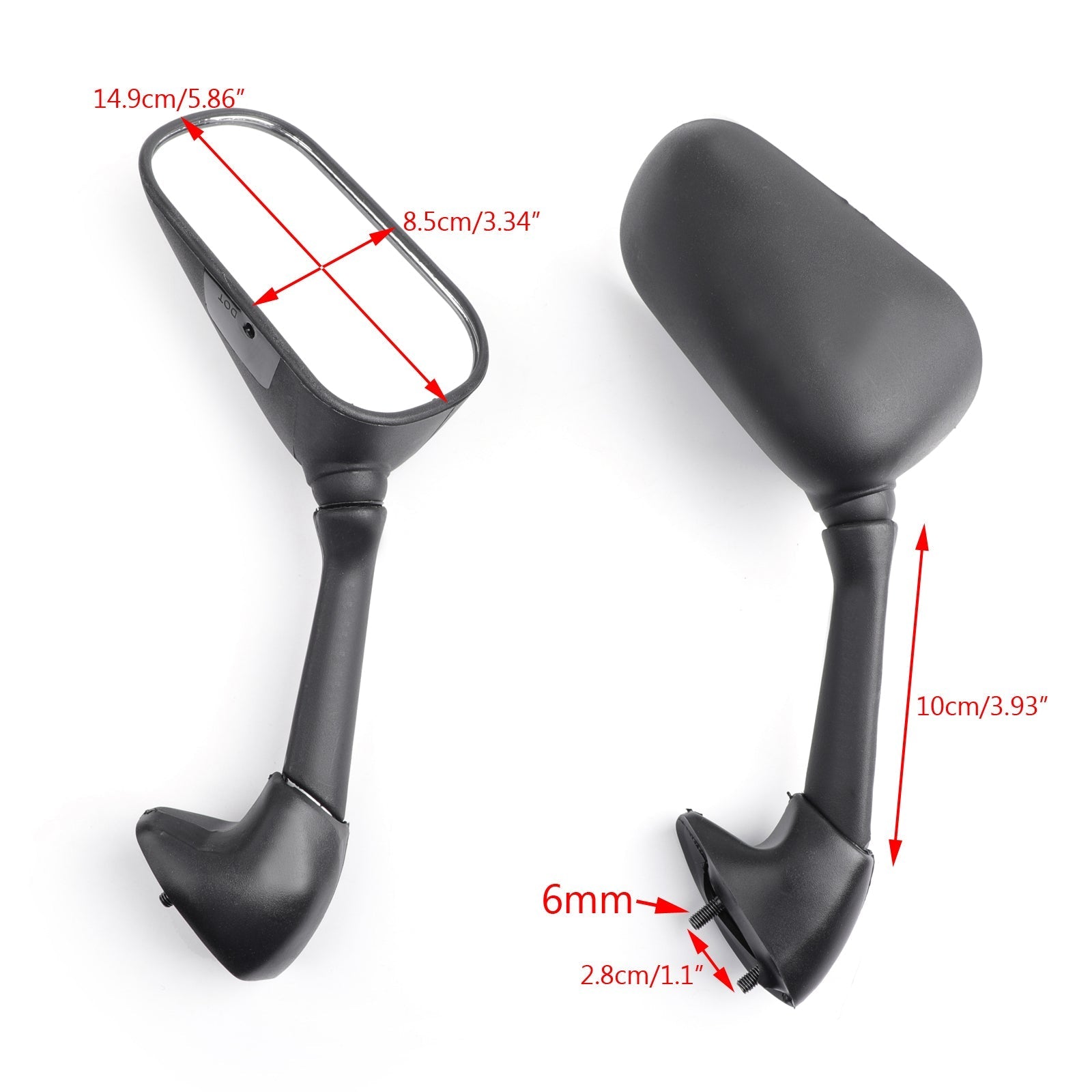 Rétroviseurs Pour Yamaha YZF 600 R6 2003-2005 YZF R6S 2006-2008 Générique