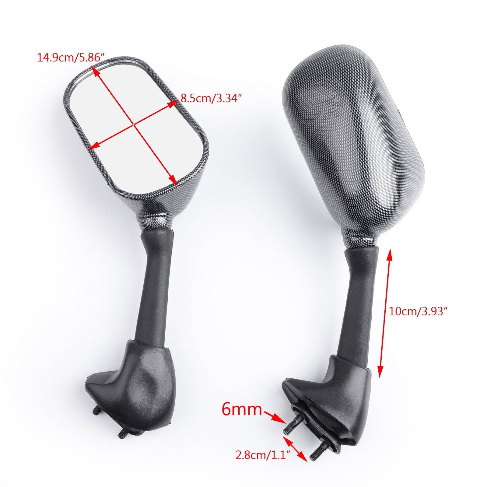 Rétroviseurs Pour Yamaha YZF 600 R6 2003-2005 YZF R6S 2006-2008 Générique