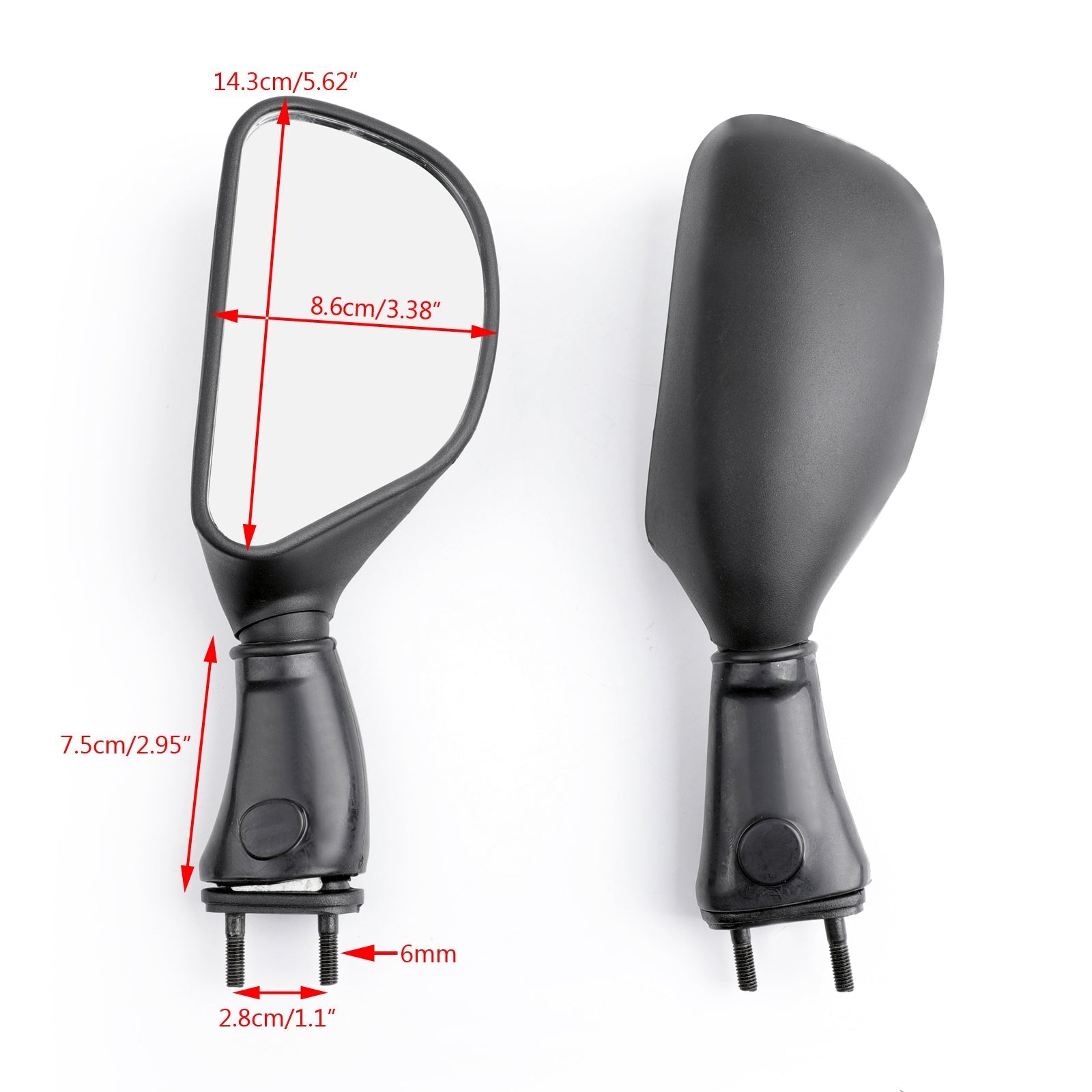 Rétroviseurs Pour Kawasaki ZX6R 1998-2002 ZX9R ZX9 9R 1998-2003 Noir Générique