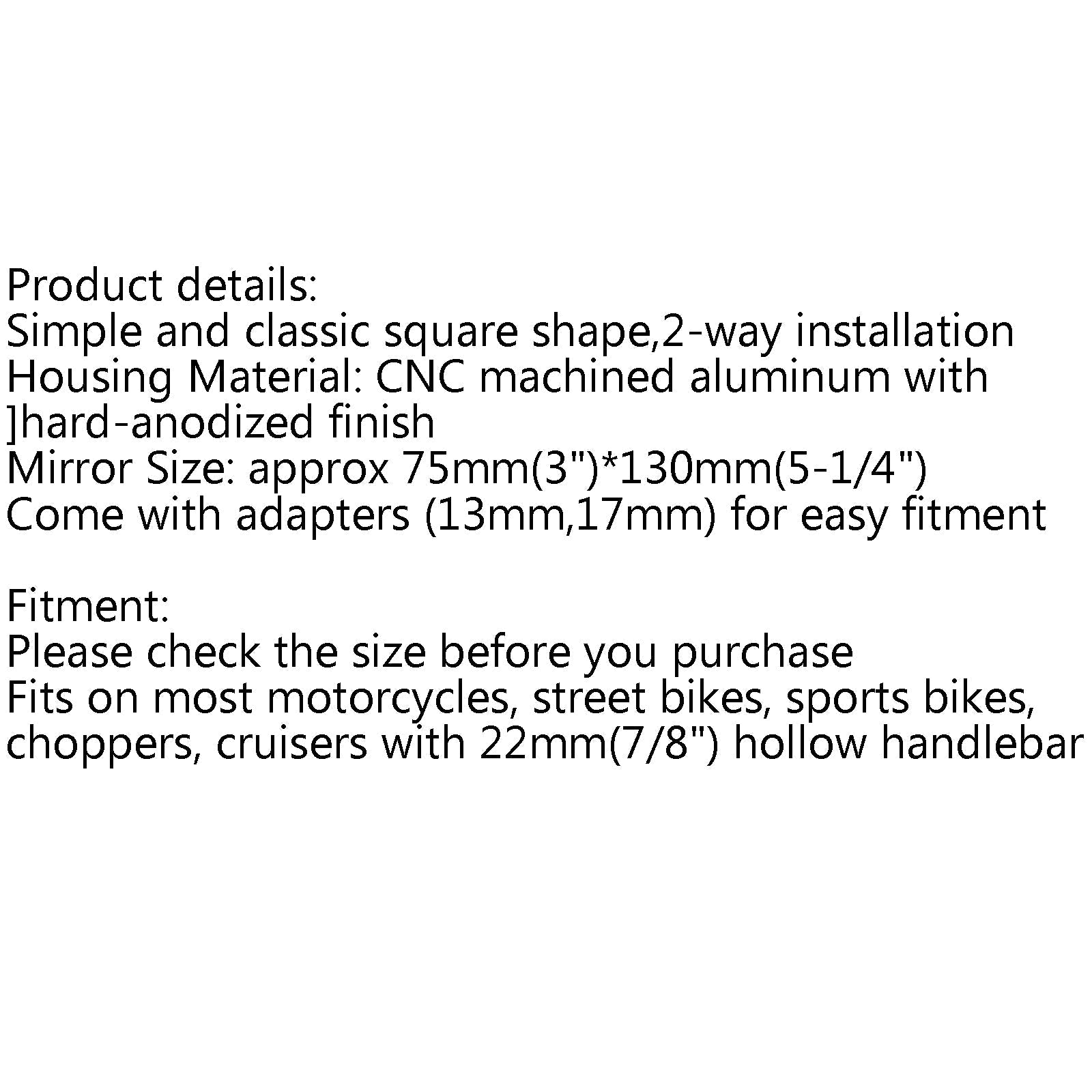 Okrągłe lustra CNC na końcu baru 7/8 dla ogólnych uniwersalnych motocykli motocyklowych