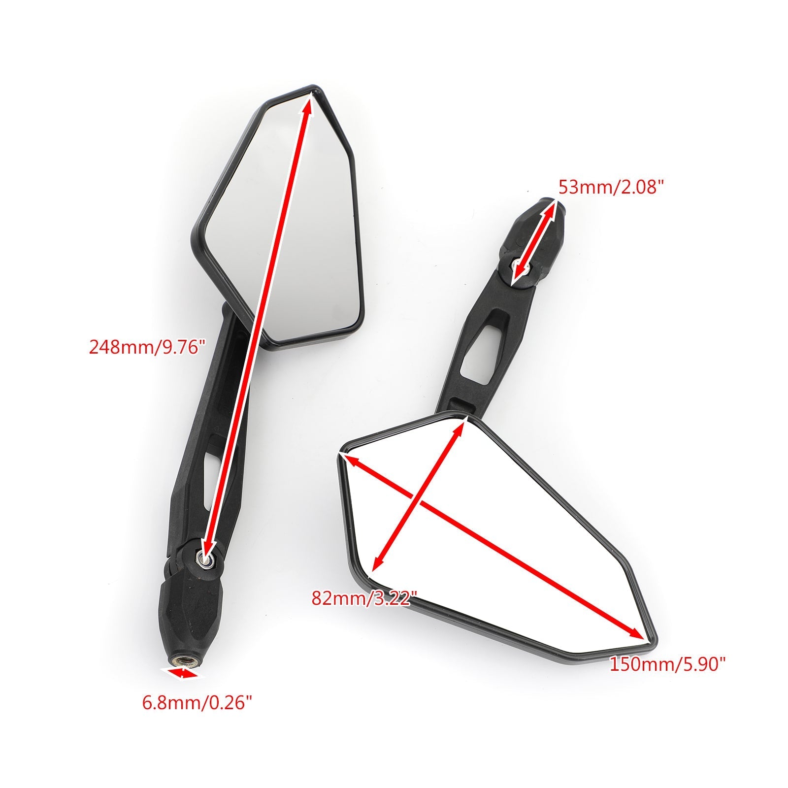 Spiegels M8/M10 paar voor Yamaha Honda Suzuki Kawasaki BMW Aprilia Generiek