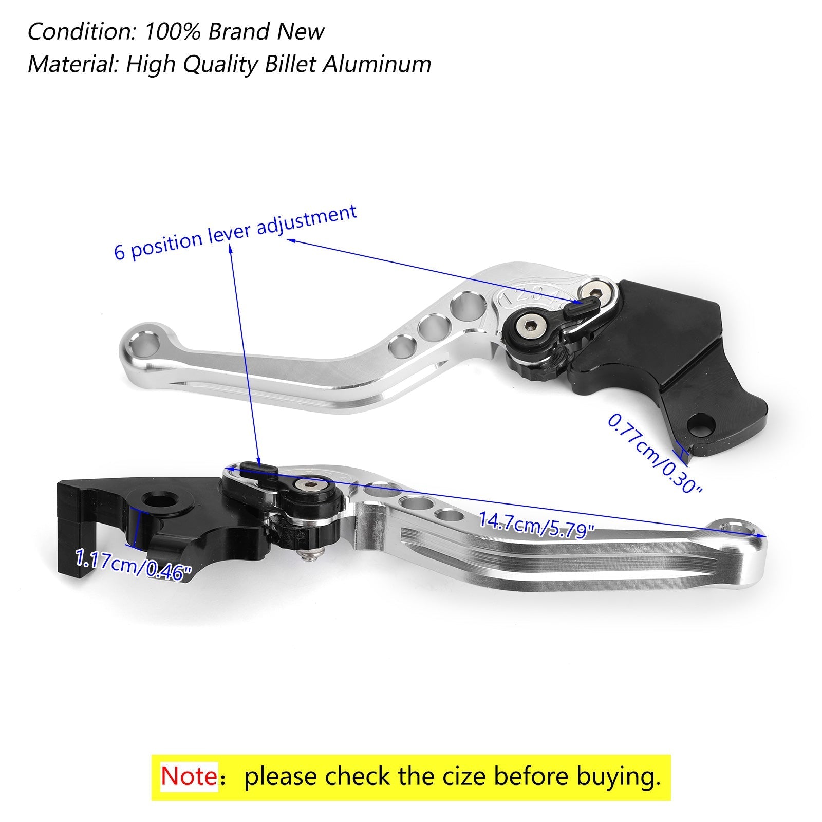 Levi in desni motocikel aluminijaste zavorne ročice za pulsar ns 200 generičnih modenas.