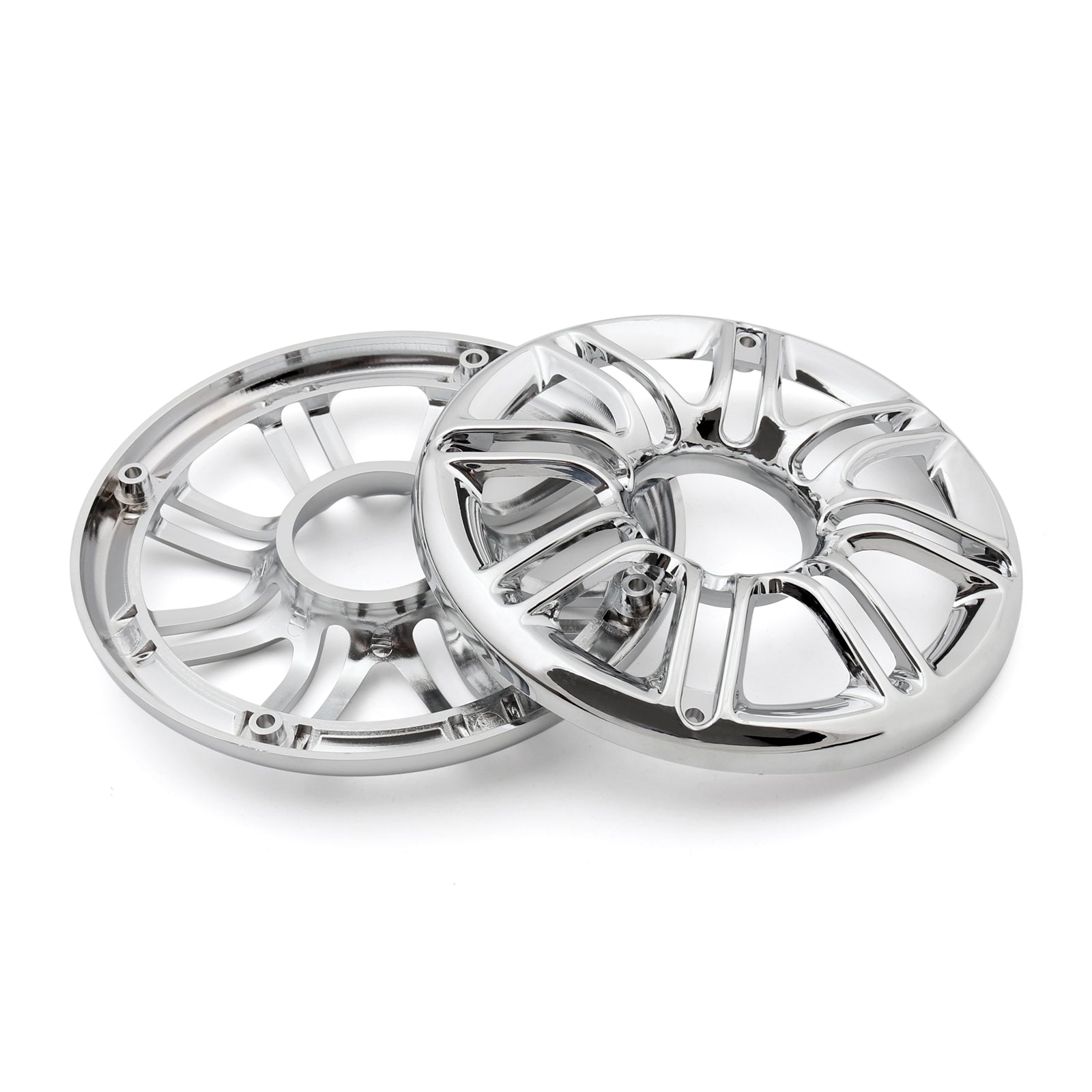 2x Cubierta De Altavoz Parrilla 6 3D Redonda Trasera Delantera Para Harley Davidson Touring Glide Generic