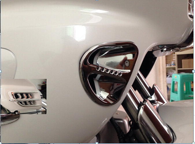 Grilles d'admission d'air Martini de carénage chromé Goldwing pour Honda GL1800 2001-2011 générique