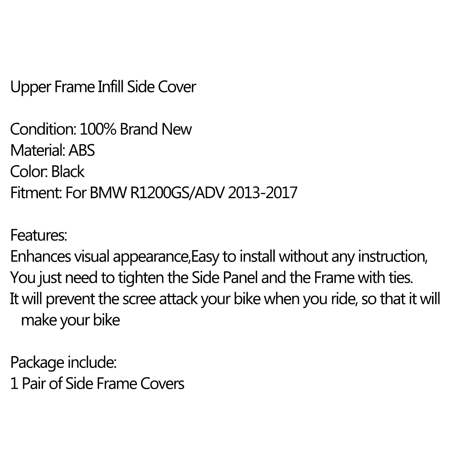 Motorcycle Upper Frame Filler Zijpaneel Guard Protector voor generieke BMW R1200GS