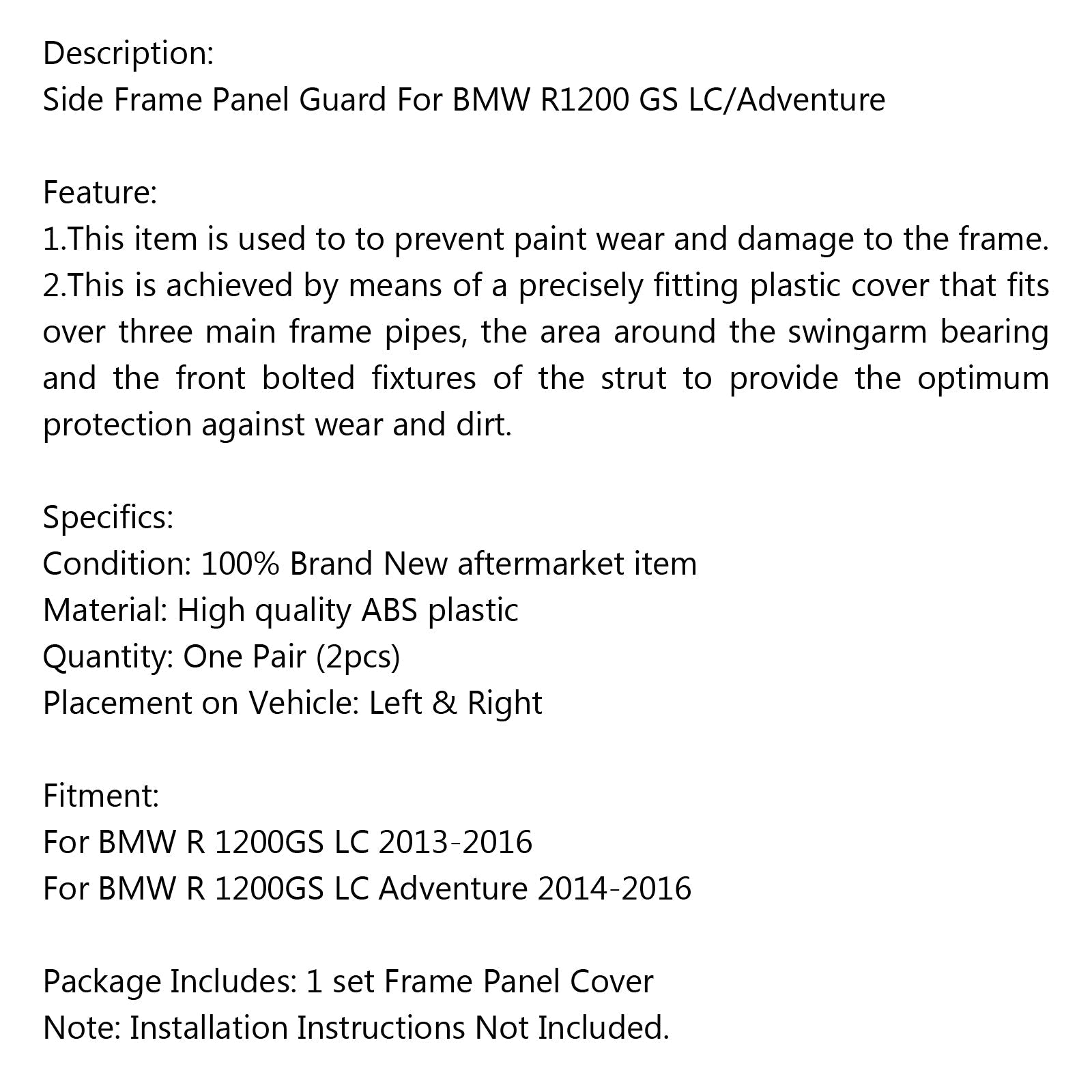 Osłona górnej ramy Osłona panelu bocznego dla BMW R1200 GS LC/Adventure 2013-2016 Generic