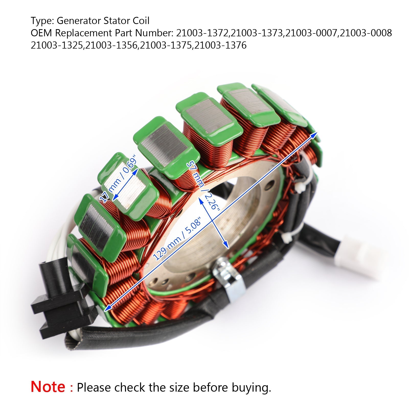 Alternateur de bobine de Stator de générateur adapté pour Kawasaki Vulcan 1500 1600 Classic Nomad Drifter 1999-2008