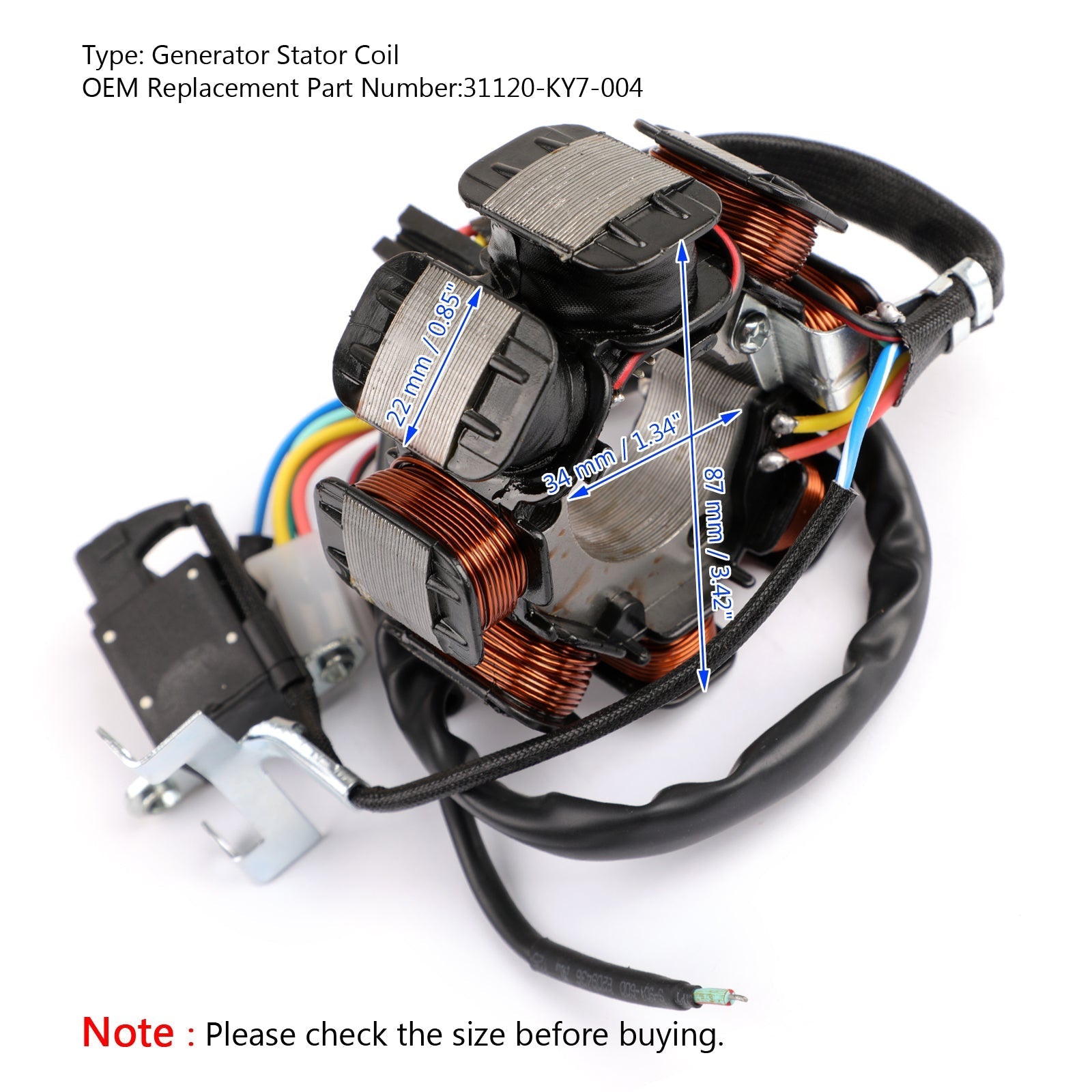 Magneto Generator Stator Coil za Honda NX125 31120-KY7-004 1988 1989 1990 generic