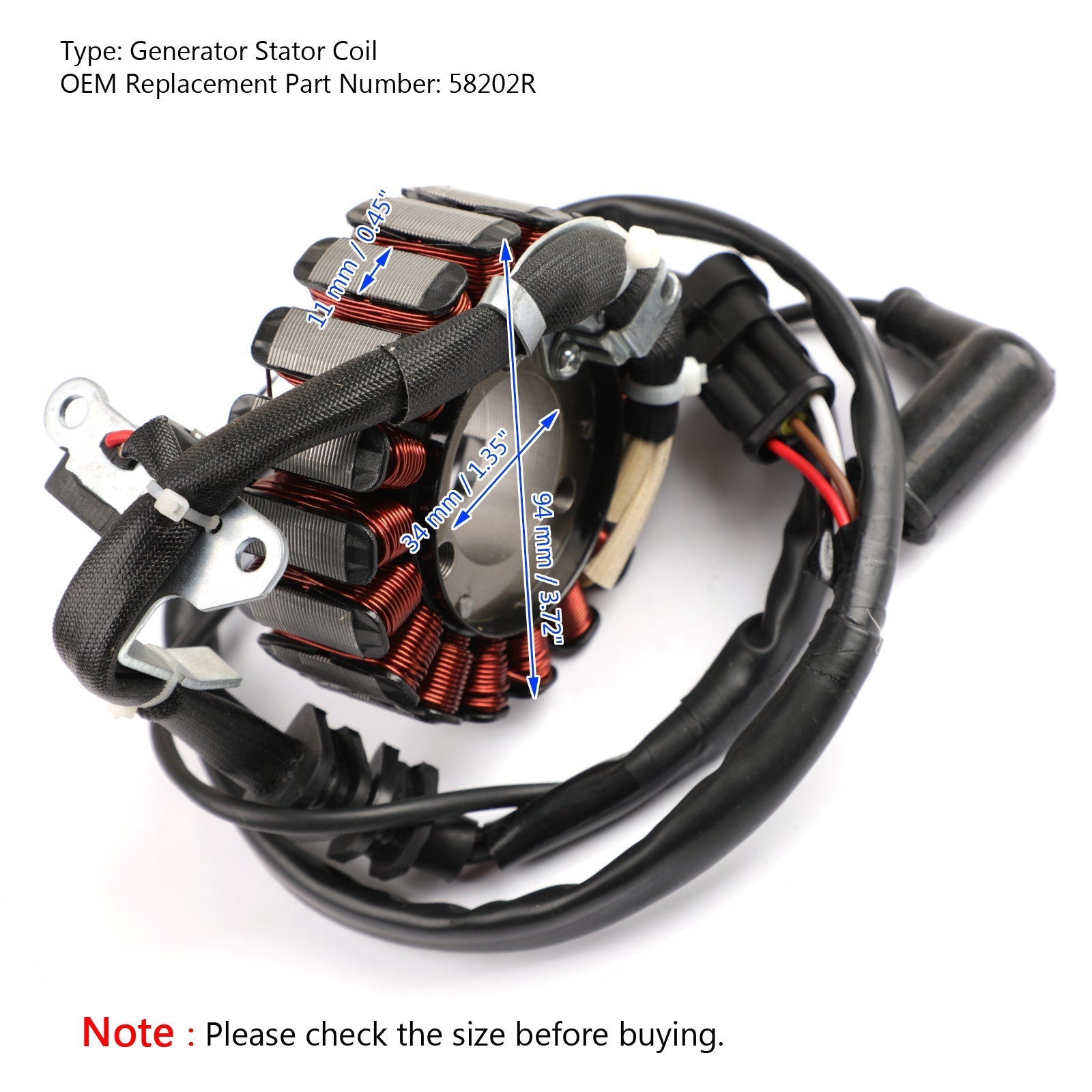 Bobina Statore per Piaggio VESPA GTS 125 250 300 GTV 250 300 2005-2016 #.58202R Generico