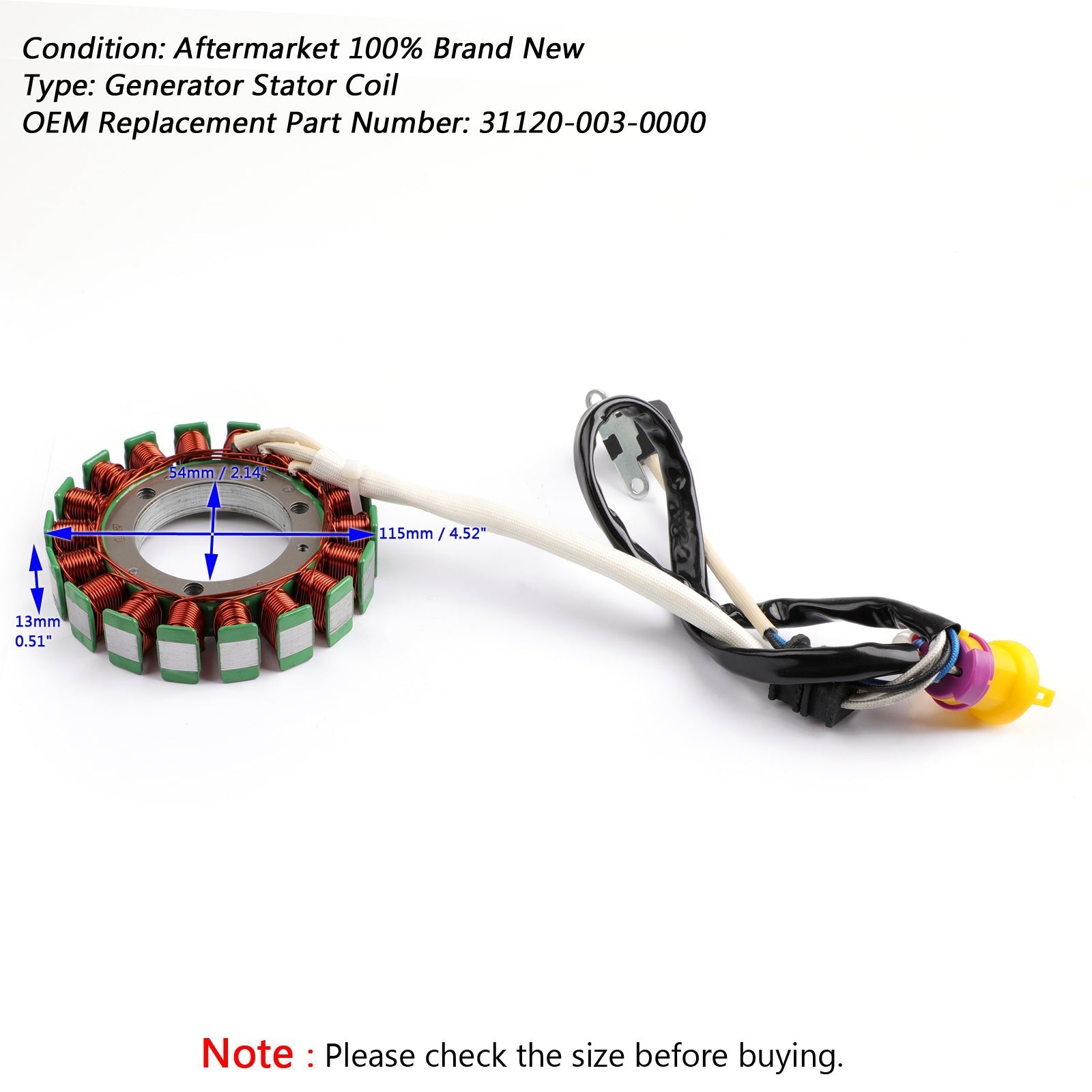 Cewka stojana generatora magneto dla HiSUN 400 UTV Coleman Massimo Yardsport Qlink Generic