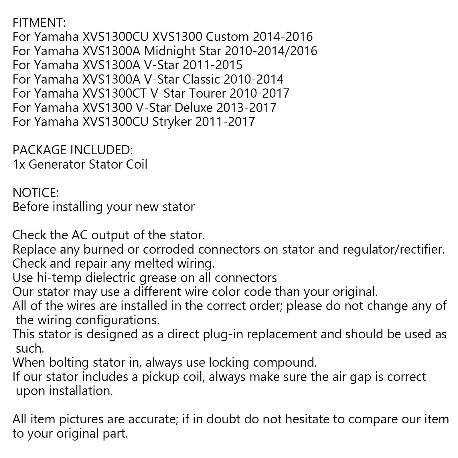 Stojan generatora dla Yamaha XVS1300 V-Star / Midnight Star 10-17 3D8-81410-10 Generic