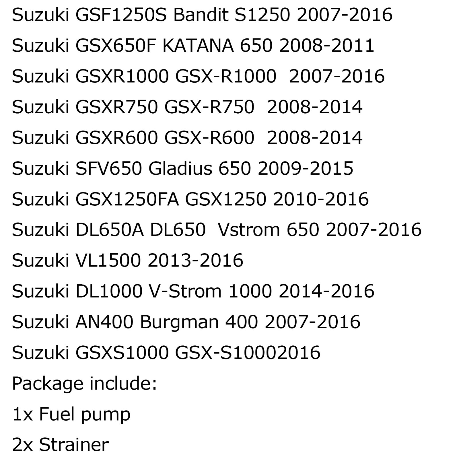 Pompa paliwa 35mm do Suzuki KATANA 650 GSX650F GSX-650F 2008 GSXS1000 2006 Generic