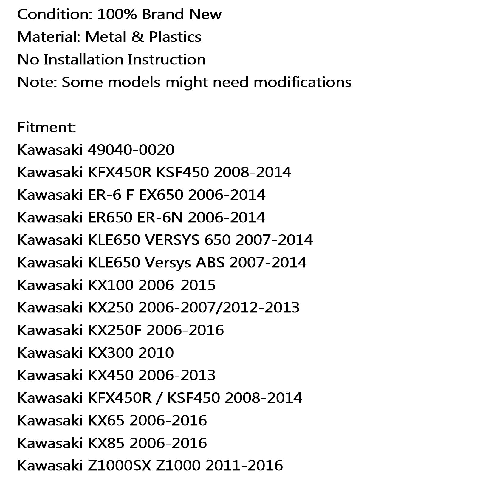 Pompe à carburant pour Kawasaki 49040-0020 KX Z1000 Ninja 300 650 500R ZX 14R 10R 6R 2010 générique