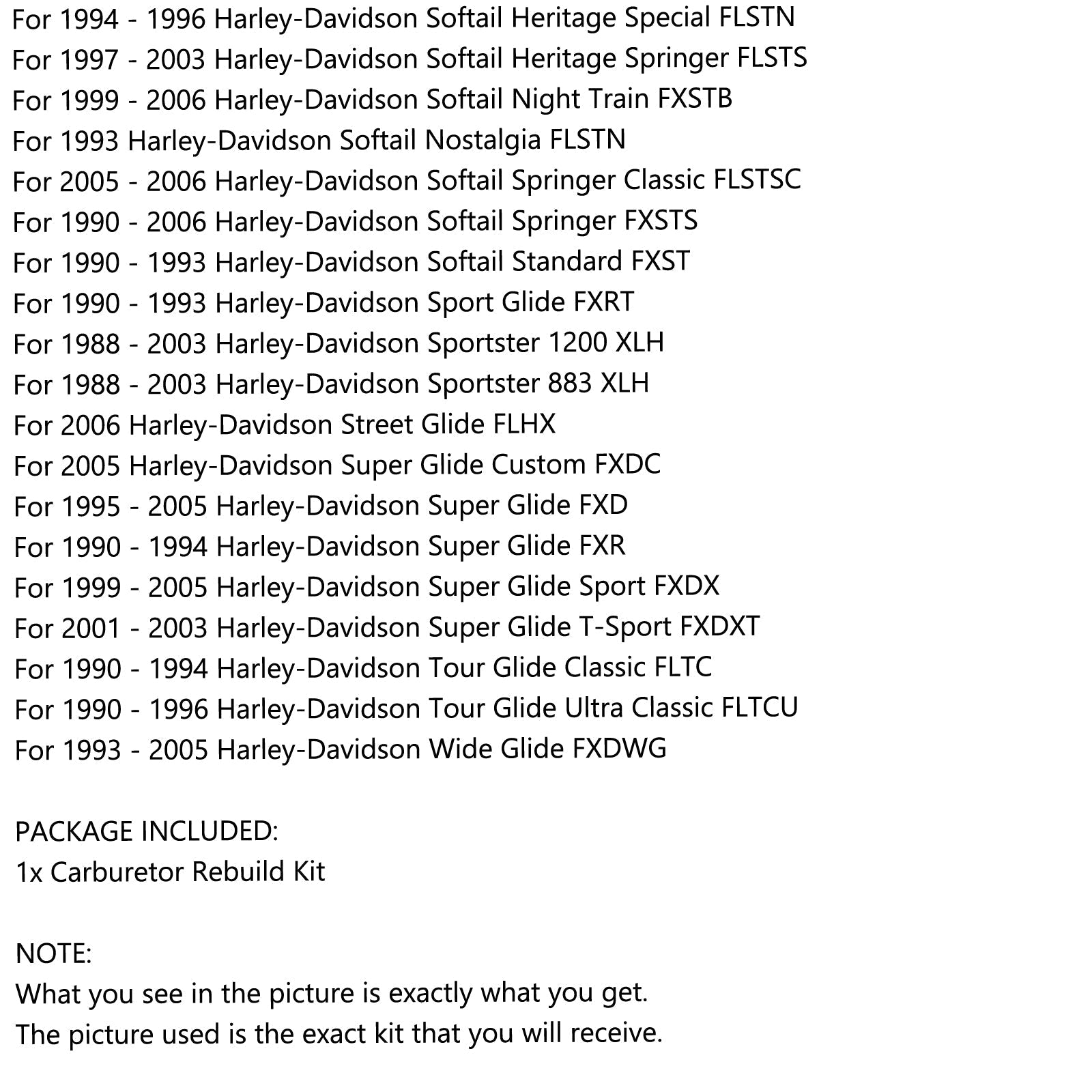 Komplet za obnovi popravil uplinjača za XL 883 XL 1200 CV40 27421-99C 27490-04 CV 40 mm generic