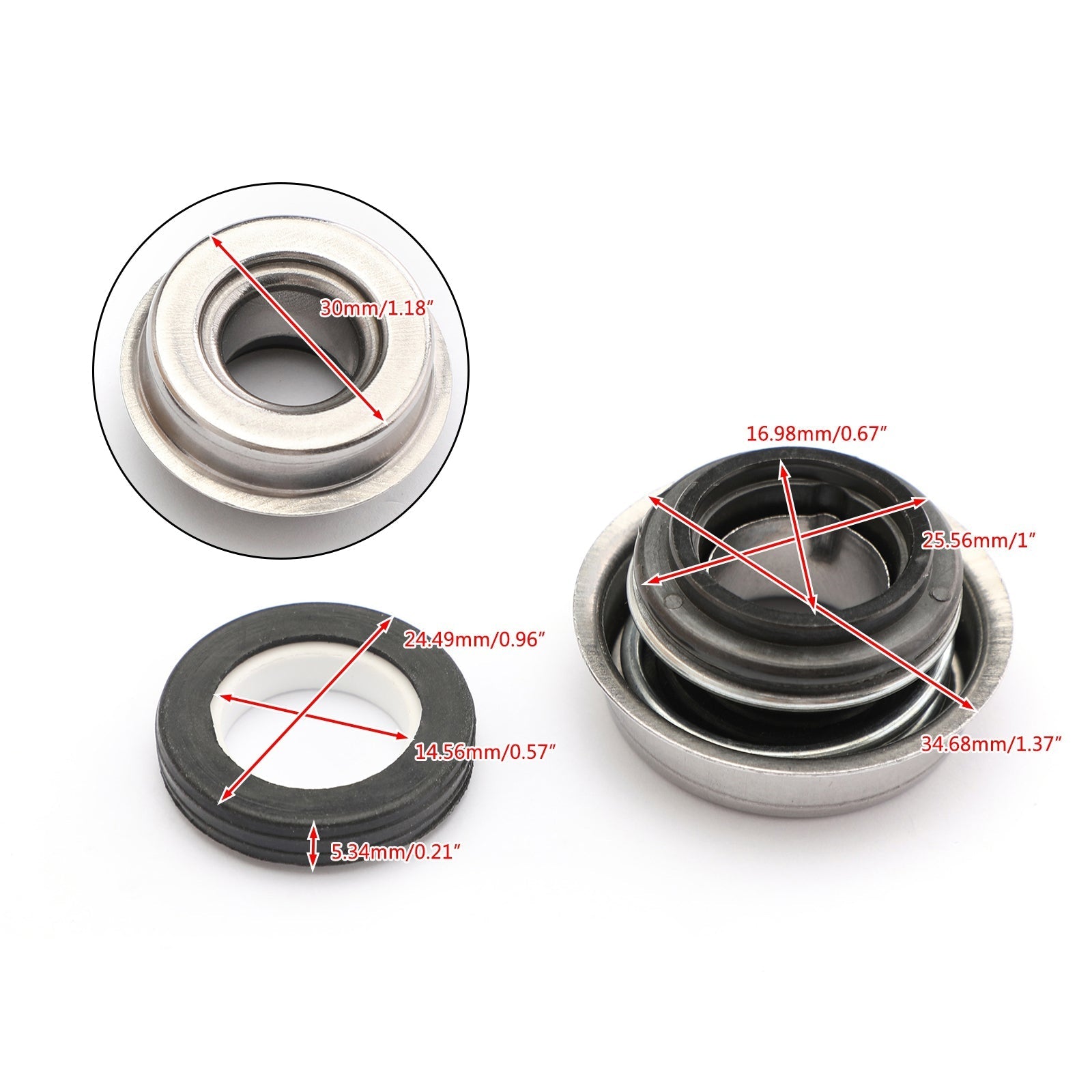 Kit tenuta meccanica pompa acqua per Yamaha 11H-12438-10-00, 11H-12438-00-00 generico