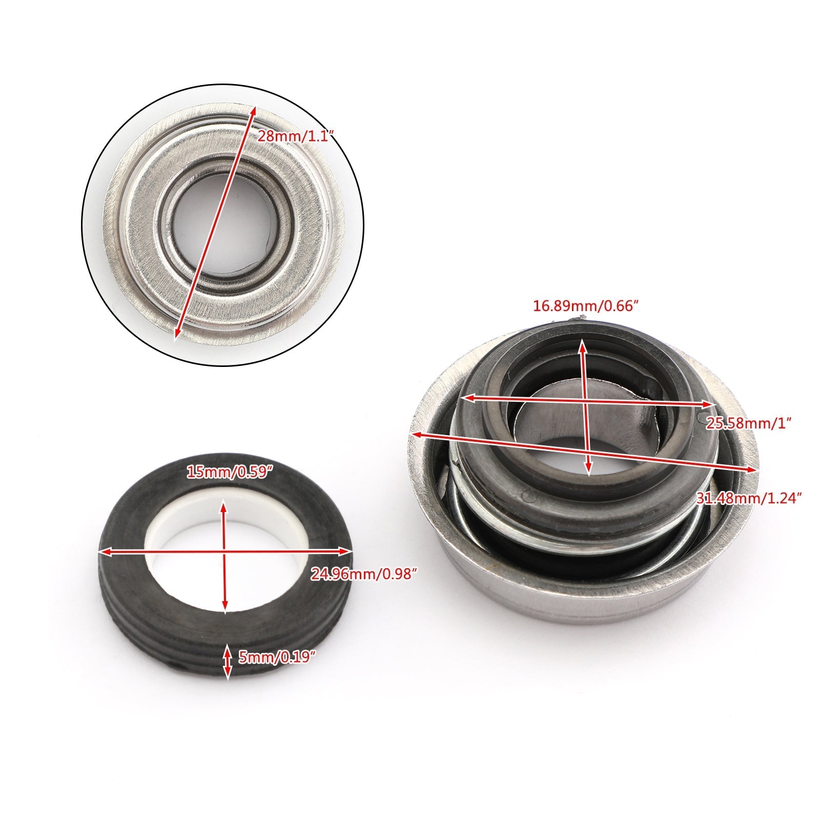 Mechanische waterpompafdichting voor Honda TRX450R 2004-2009 TRX450ER 2007/2009/2013 Generiek