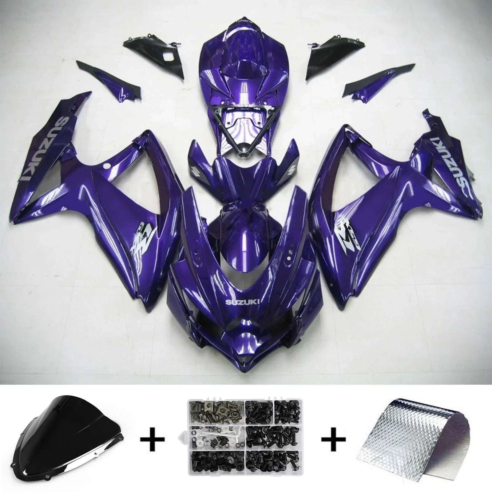 Amotopart Suzuki GSXR 600/750 2008-2010 Kit carena carrozzeria in plastica ABS K8