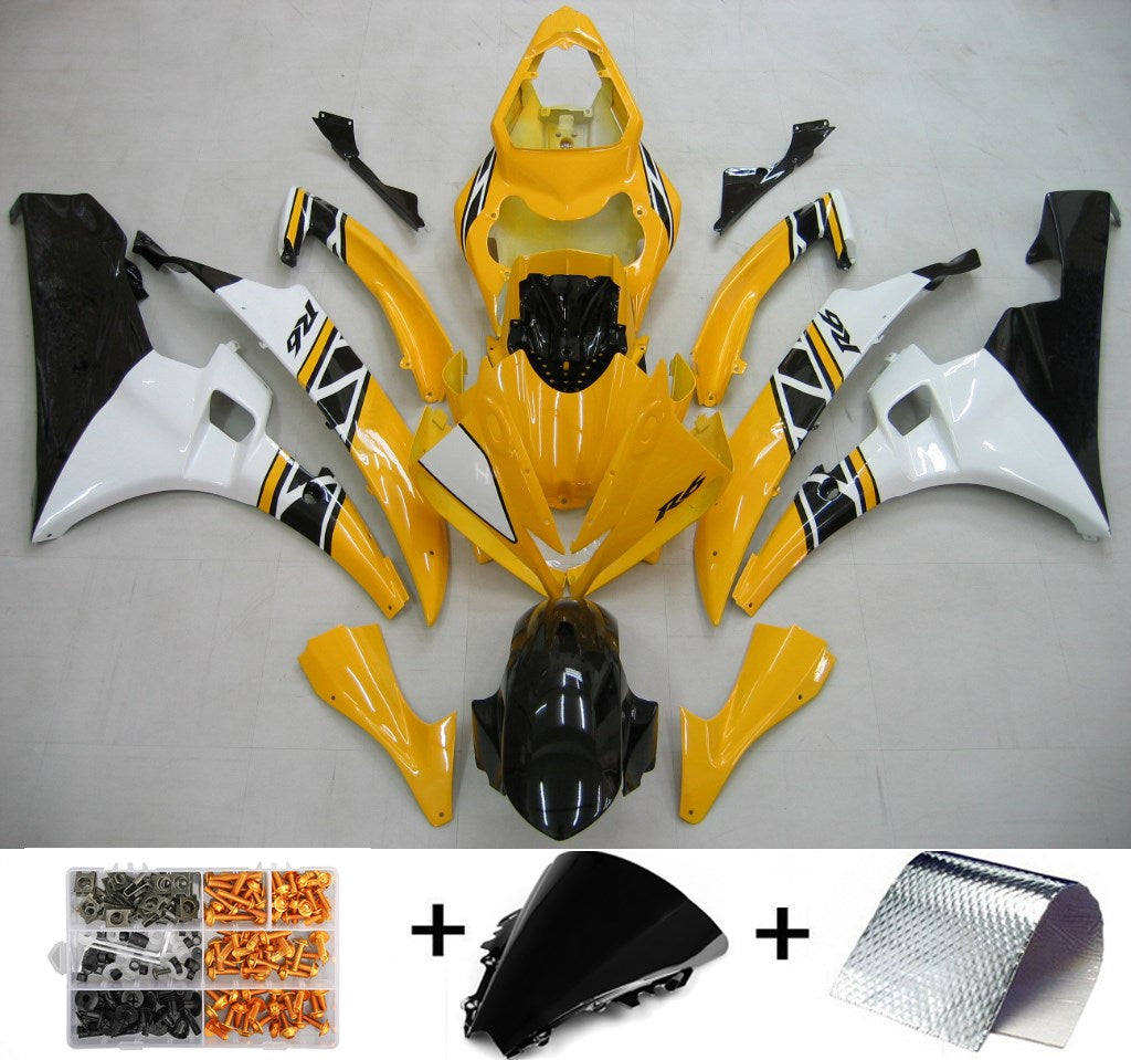 Fairing Injection Plastic Kit Fit For YAMAHA YZF-R6 2006 2007 Yellow White