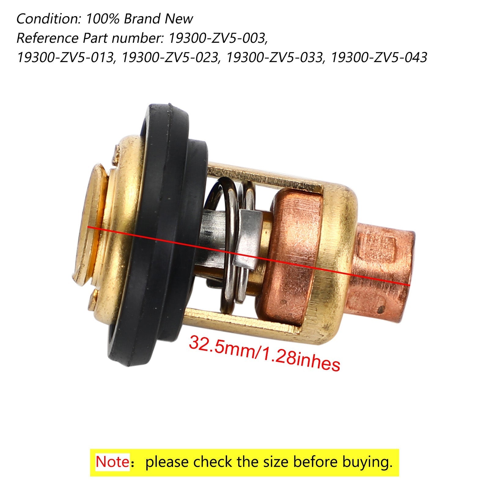 Termostato 19300-ZV5-043 para fueraborda marino Honda 20-130HP Sierra 18-3630