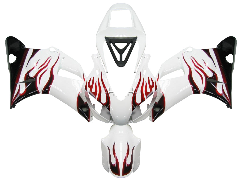 Carénages Amotopart 1998-1999 Yamaha YZF-R1 White & Red Flame R1 Generic