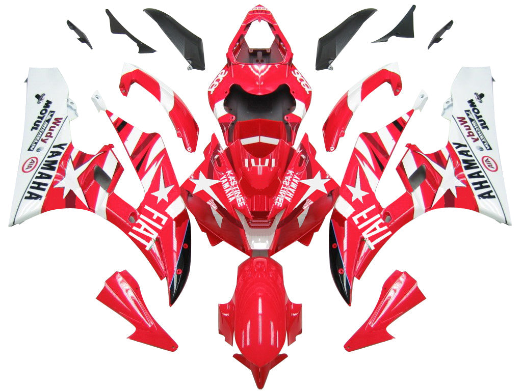 Carenados Amotopart 2006-2007 Yamaha YZF-R6 Estrella Blanca Roja FIAT R6 Genérico