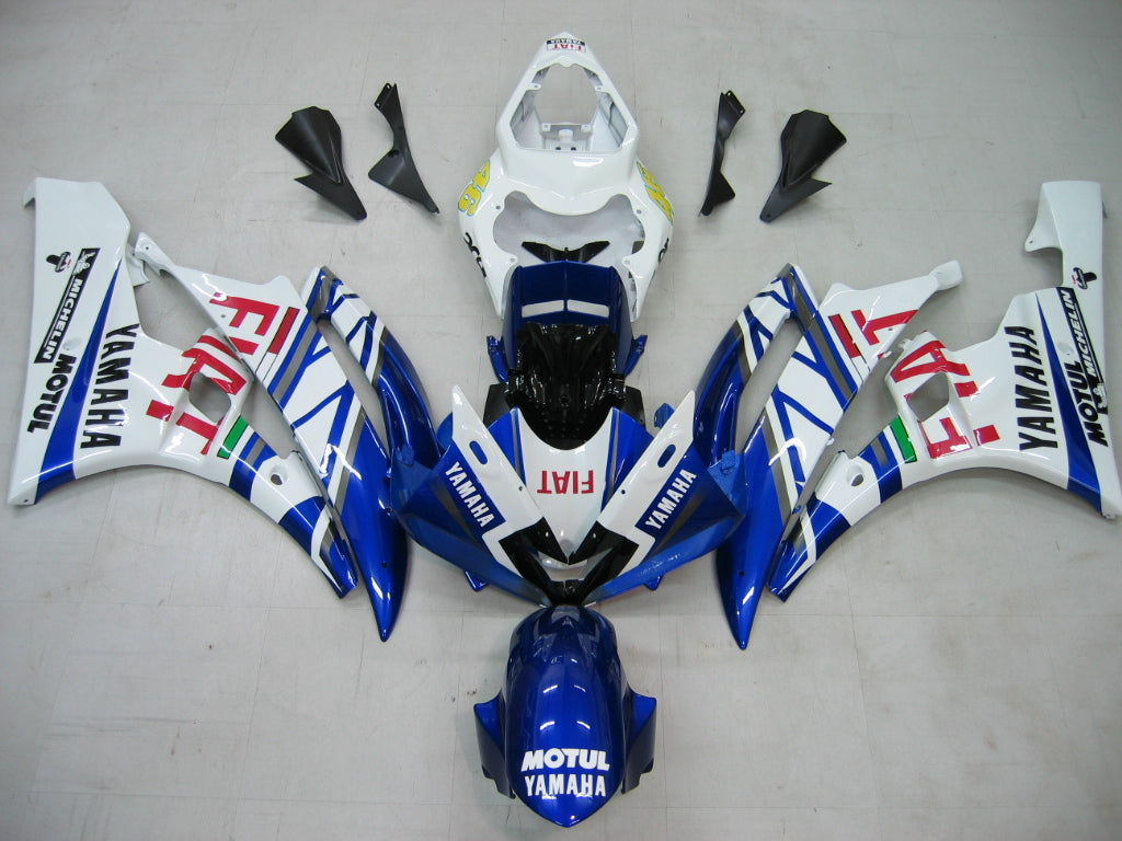 Carenados Amotopart 2006-2007 Yamaha YZF-R6 Blanco Azul No.46 FIAT R6 Genérico