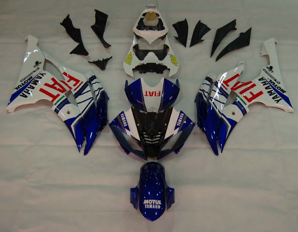 Carenados Amotopart 2008-2016 Yamaha YZF-R6 Blanco Azul No.46 FIAT R6 Genérico