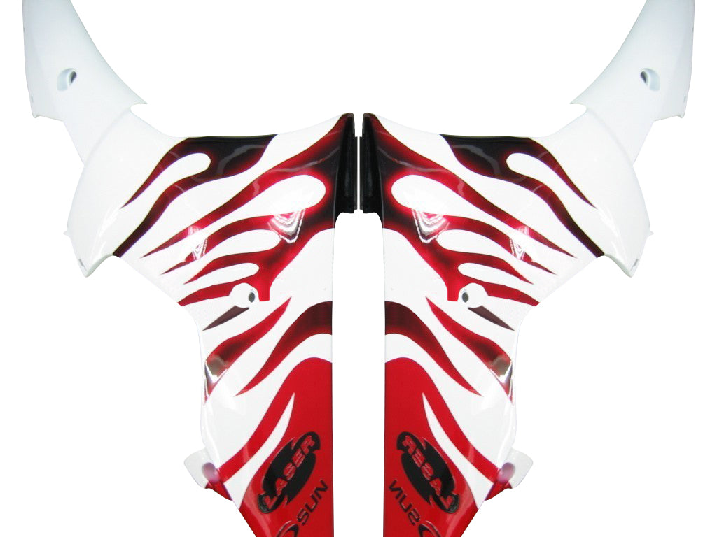Amotopart stroomlijnkappen 2008-2016 Yamaha YZF-R6 wit en rood gevlamd R6 generiek