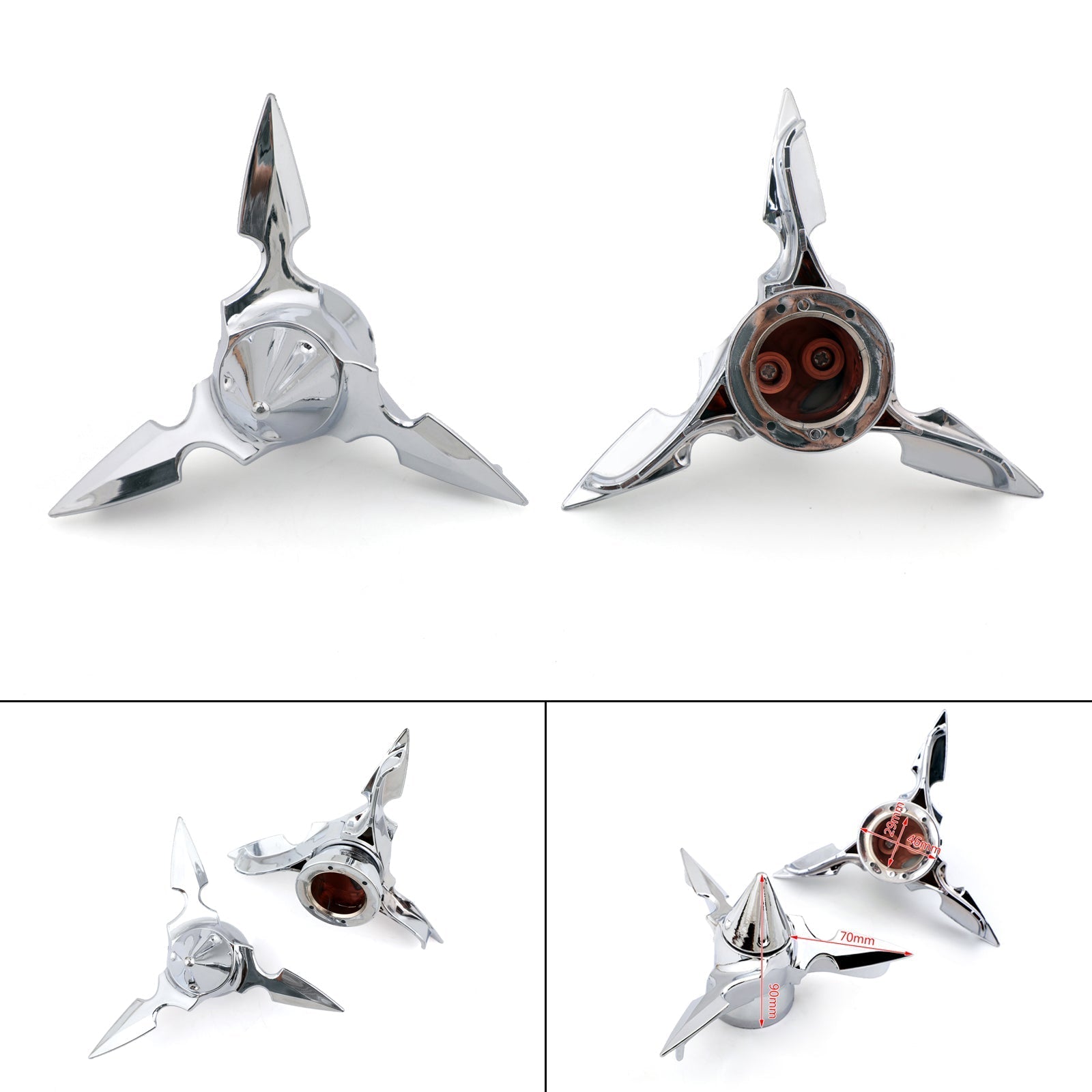 Copridado tappo asse anteriore con lama tornita cromata per Harley Softail Touring generico