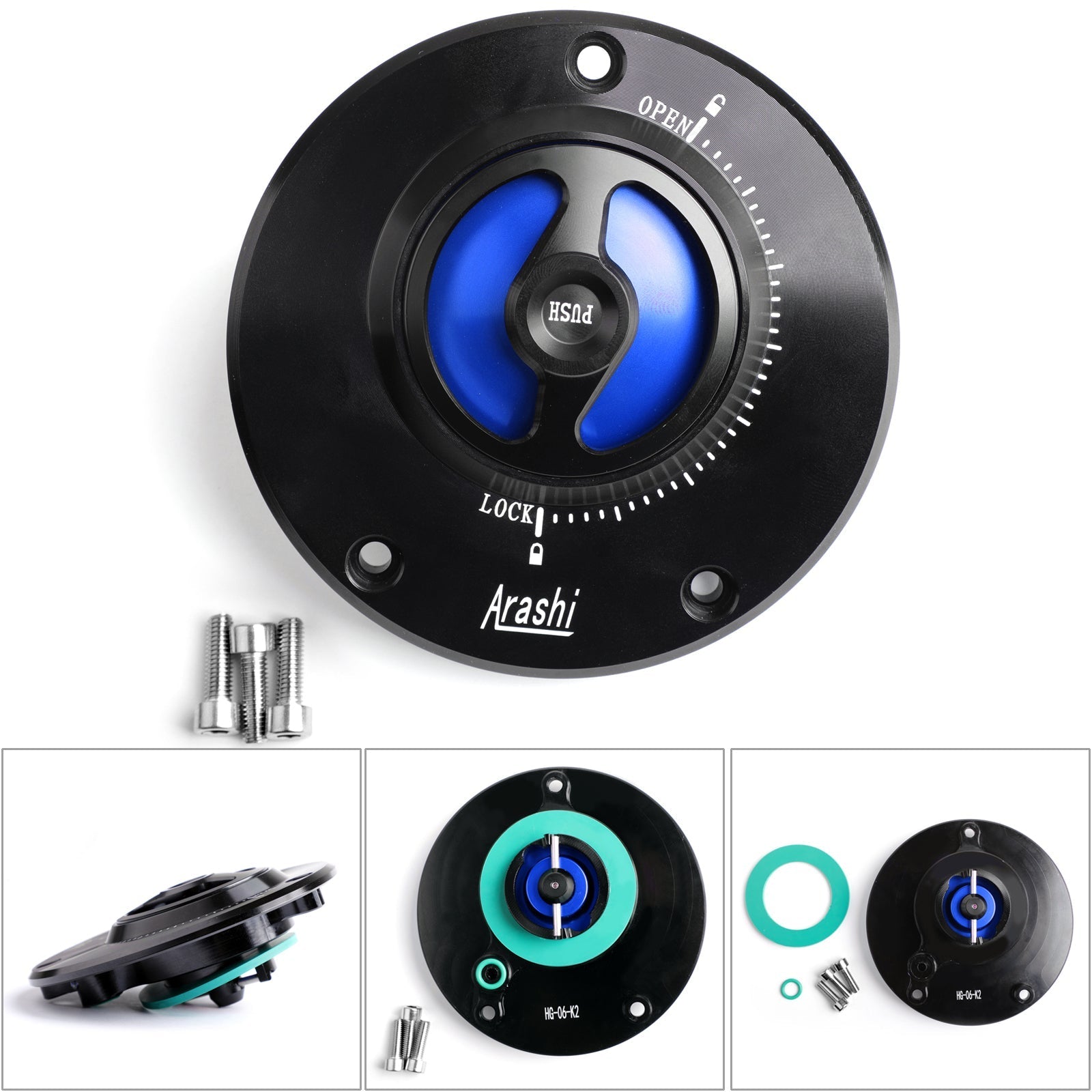 Tapa del tanque de combustible CNC para Kawasaki Z750/R Z800 Z1000/SX Ninja 600/650/1000 08-18 genérico