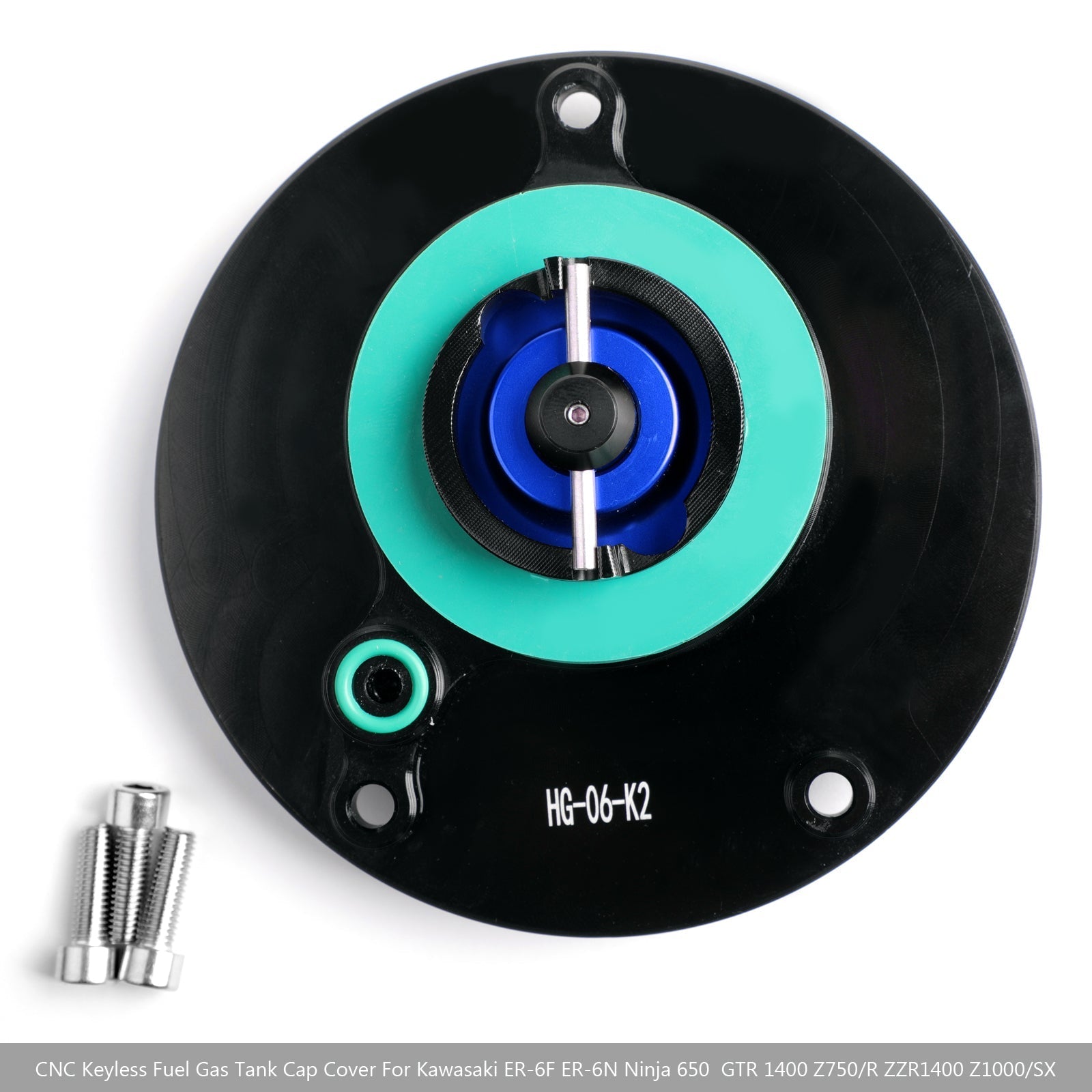 Tapa del tanque de combustible CNC para Kawasaki Z750/R Z800 Z1000/SX Ninja 600/650/1000 08-18 genérico
