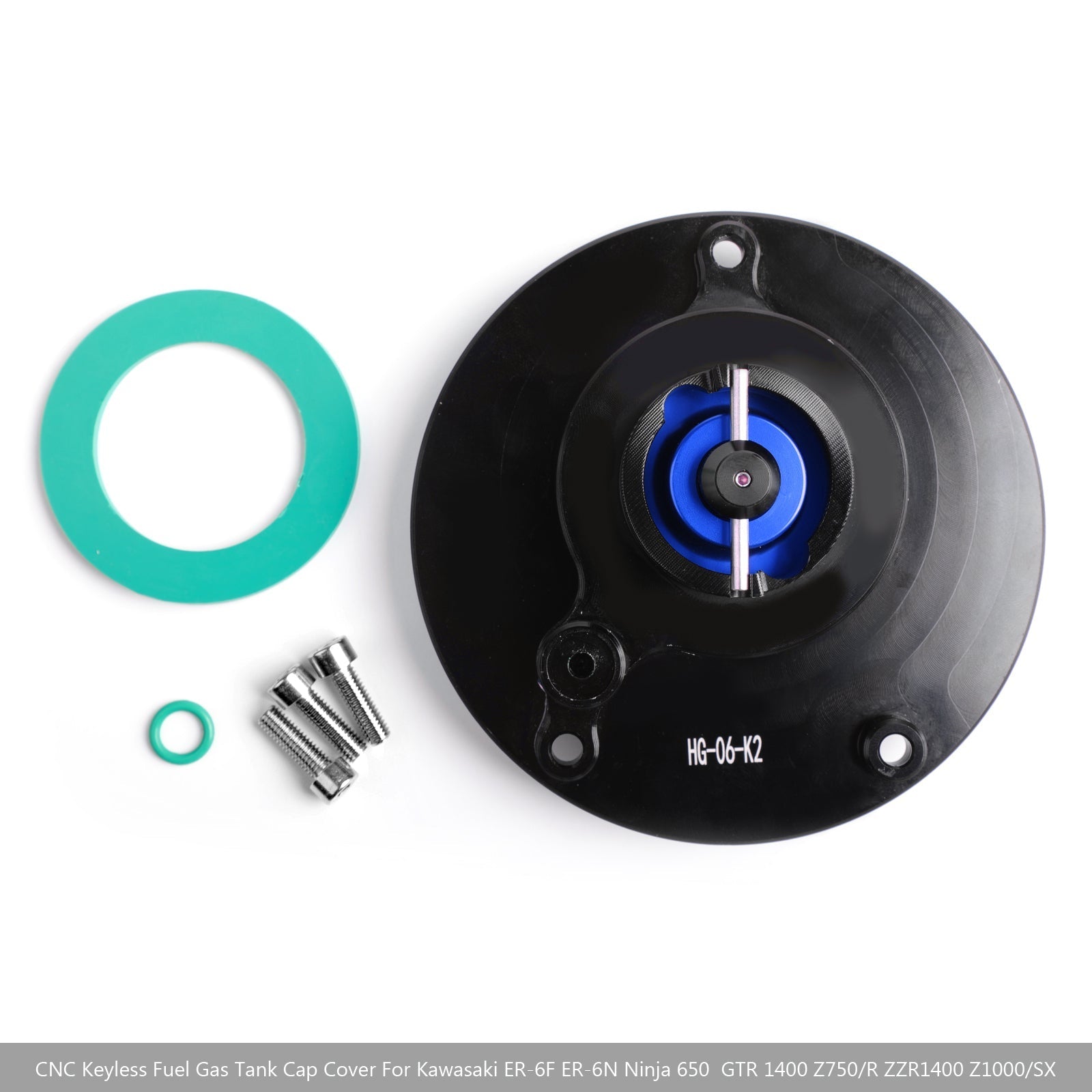 Tapa del tanque de combustible CNC para Kawasaki Z750/R Z800 Z1000/SX Ninja 600/650/1000 08-18 genérico