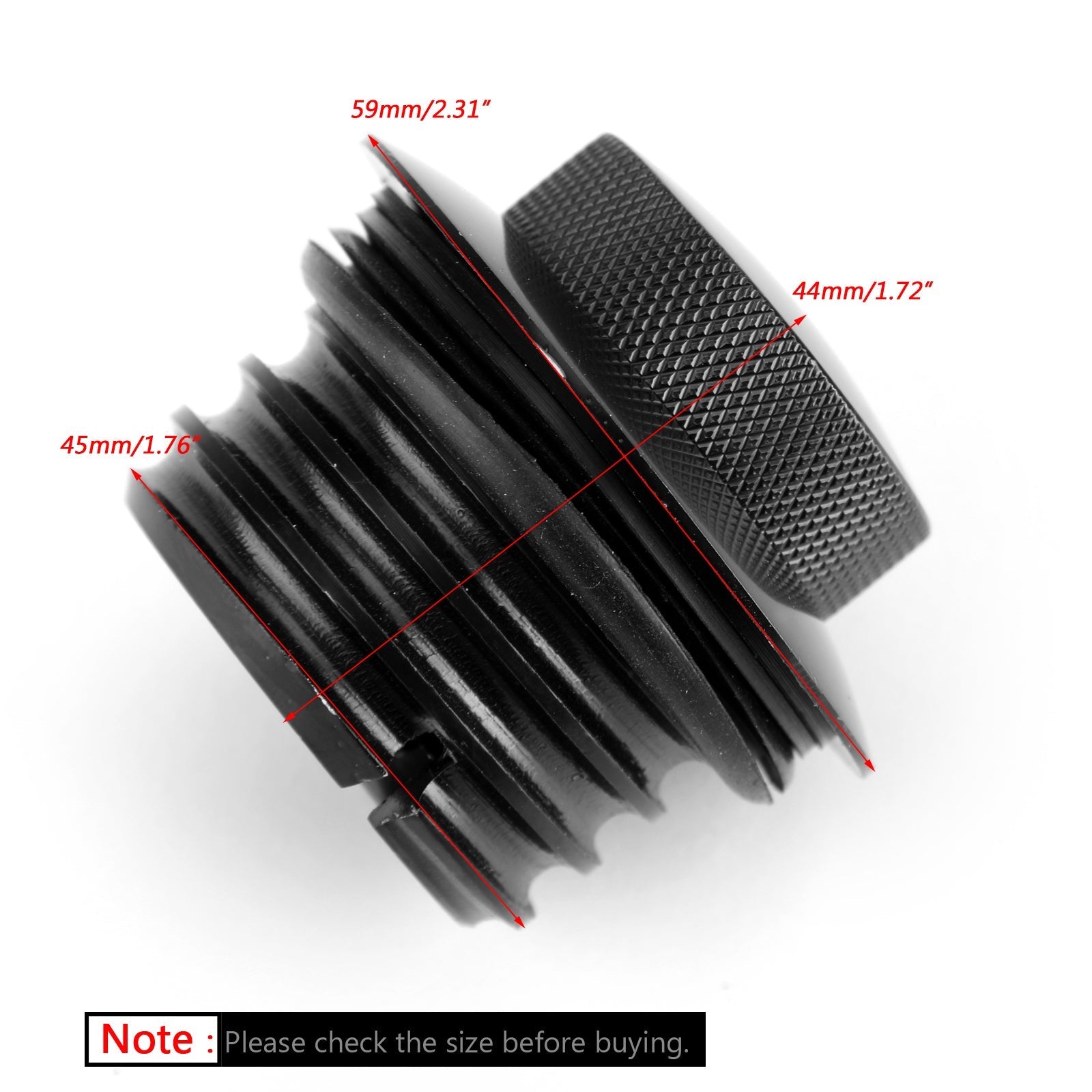 Musta huuhtelusäiliön kaasukorkin tuulettuva polttoainesäiliön ruuvi Sportsterille