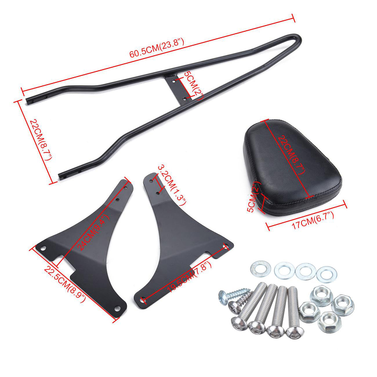 Mapkussen 23.8 Sissy Bar voor XLH883 XL883C XL883R XLH1200 Generieke sportster