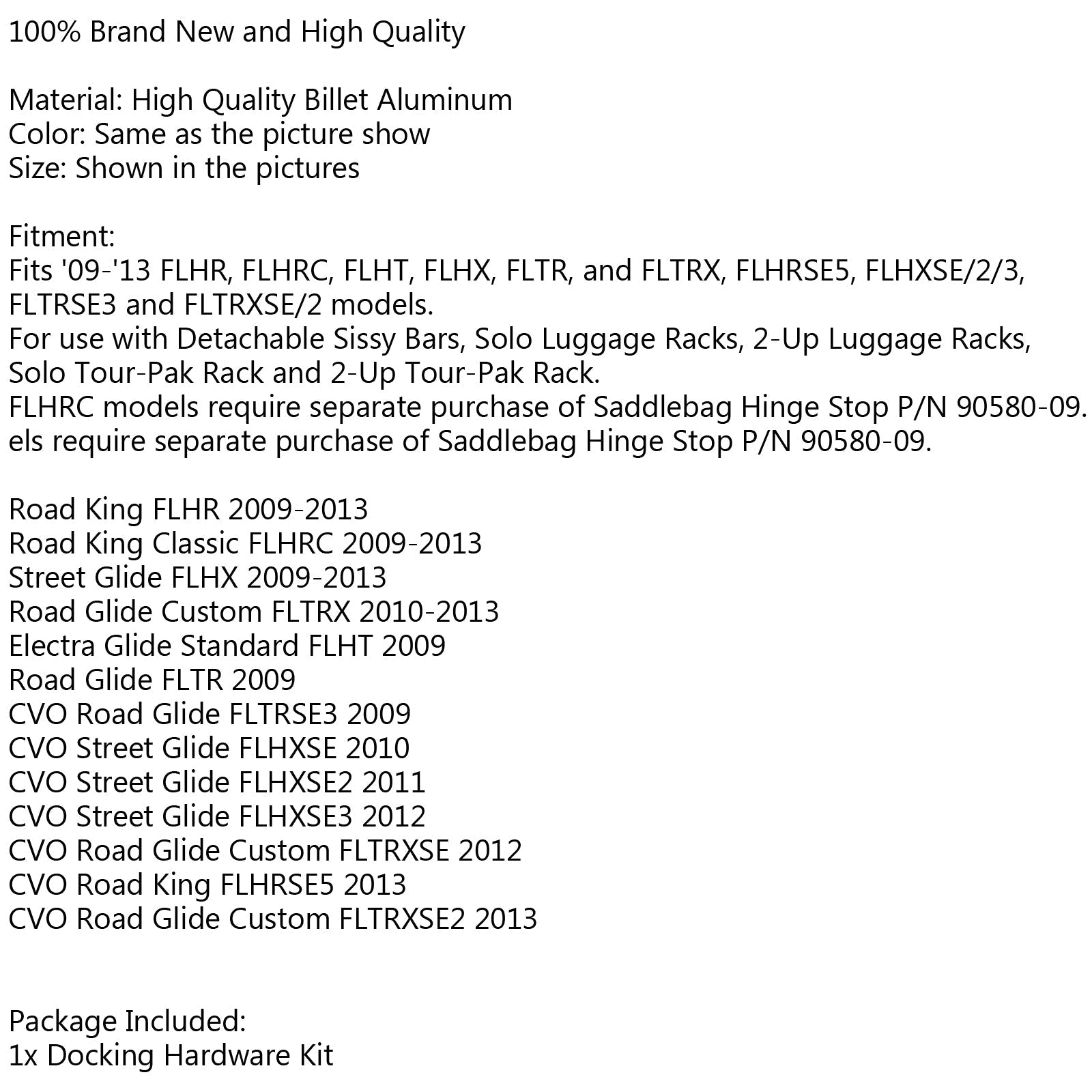 4-točkovni privezani komplet za cestno King Street Glide flhr flhx flhrc 2009-13 generic