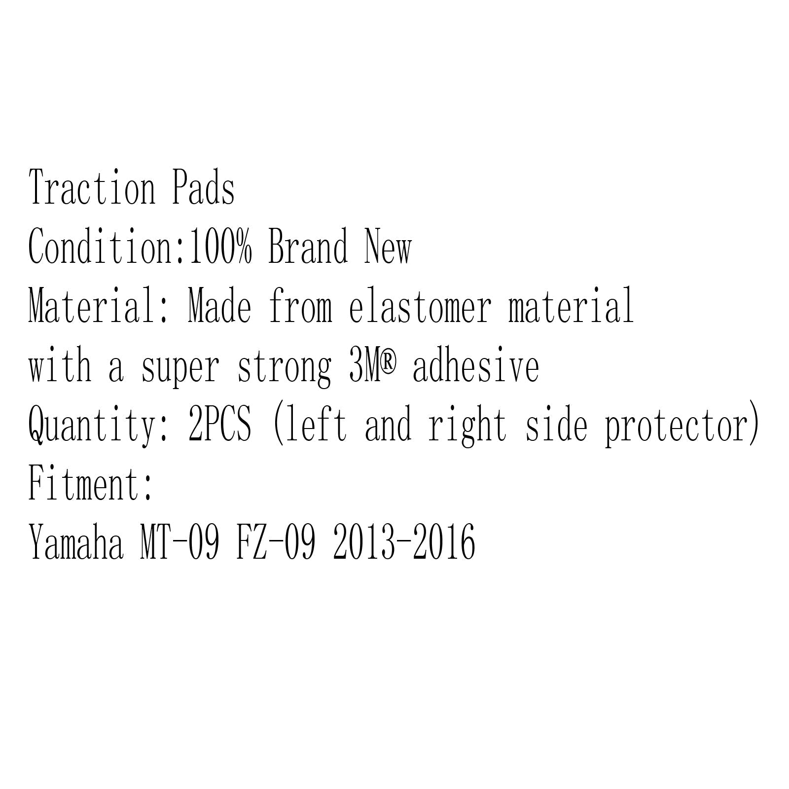 Ginocchiera per gas laterale serbatoio di trazione 3M per Yamaha MT-09 FZ-09 2013-2016 Generico