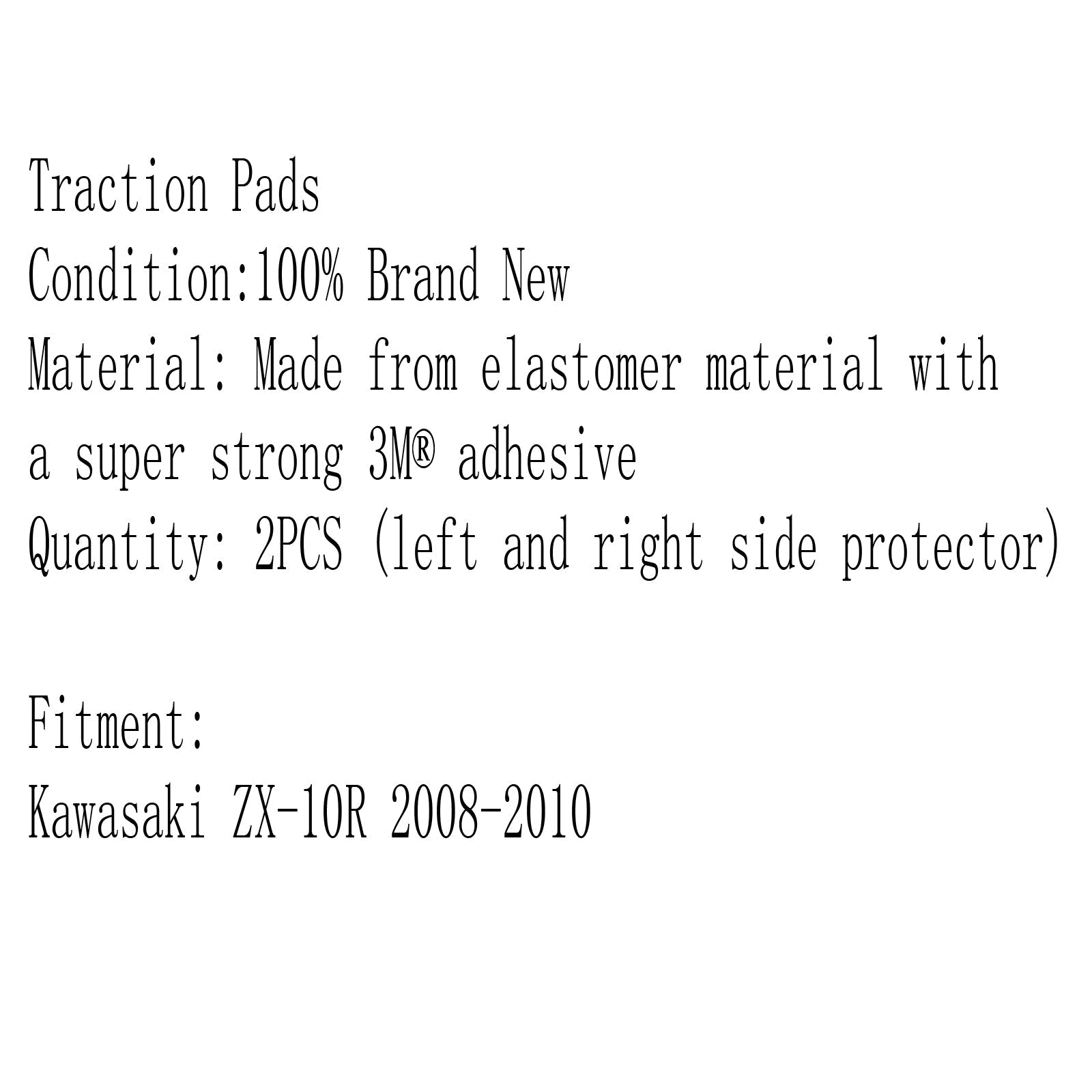 Tamponi di trazione per serbatoio Impugnatura laterale per gas per Kawasaki ZX10R ZX1000 Ninja 2008-2010 Generico