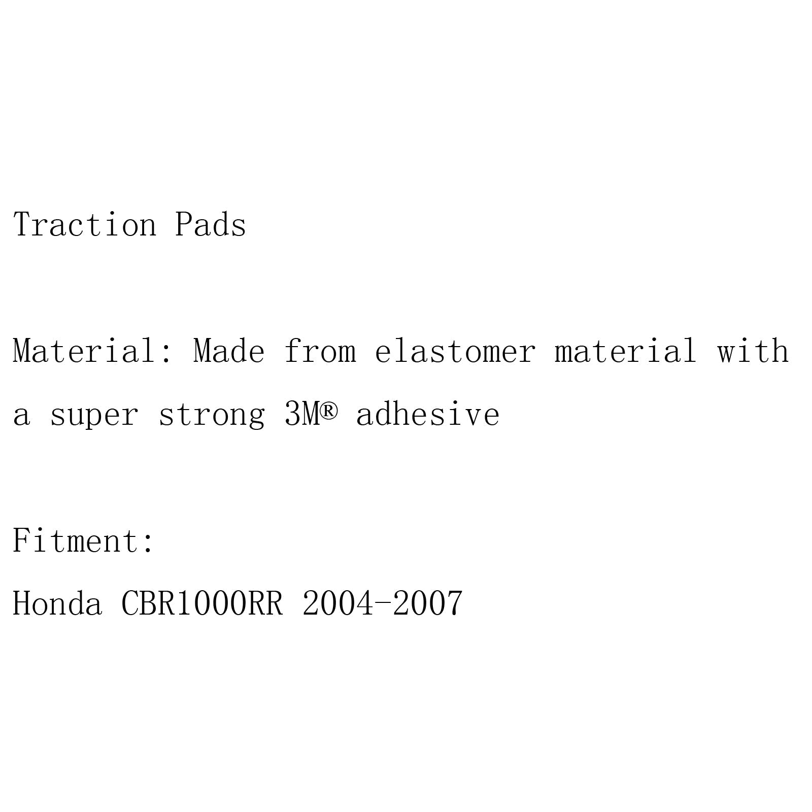 Protezione per impugnatura laterale del ginocchio del serbatoio 3M per trazione sul serbatoio per Honda CBR1000RR 04-2007 BK Generico
