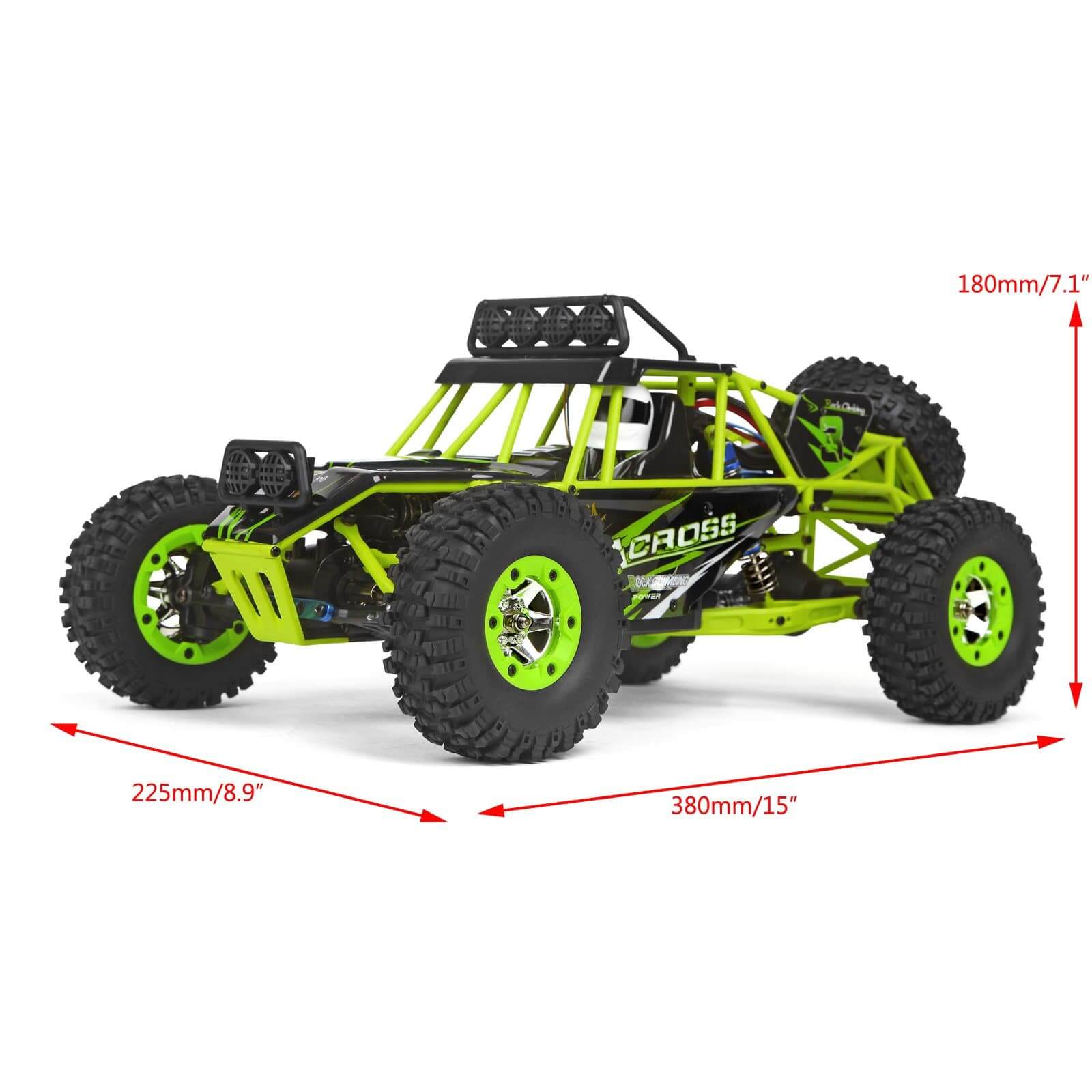 RC Car Electric Brushed Crawler RTR Auto Prezent Wltoys 12428 1/12 Skala 2.4G 4WD Zielony