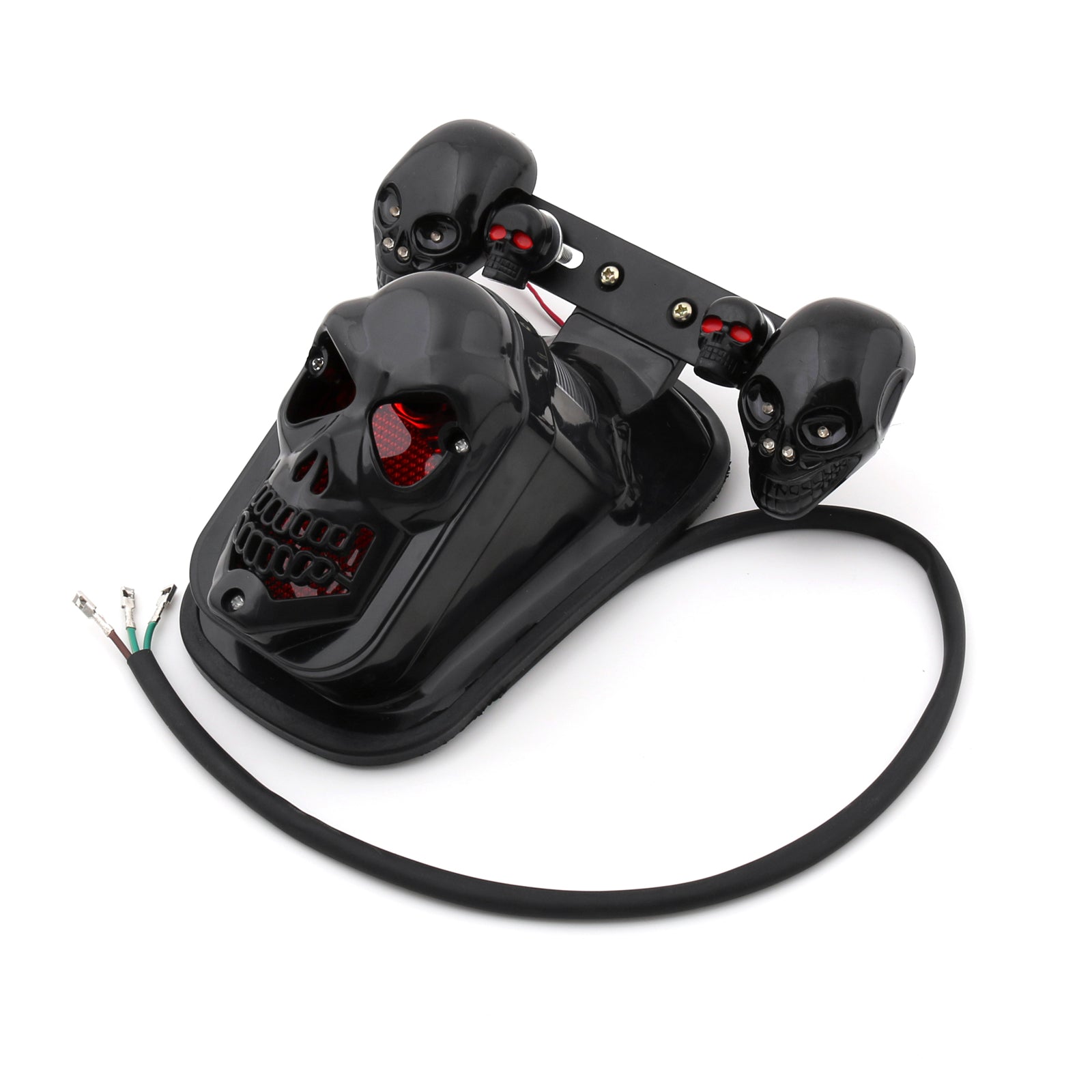 Luz trasera de freno trasero con señal de giro de calavera para motocicleta Harley genérica